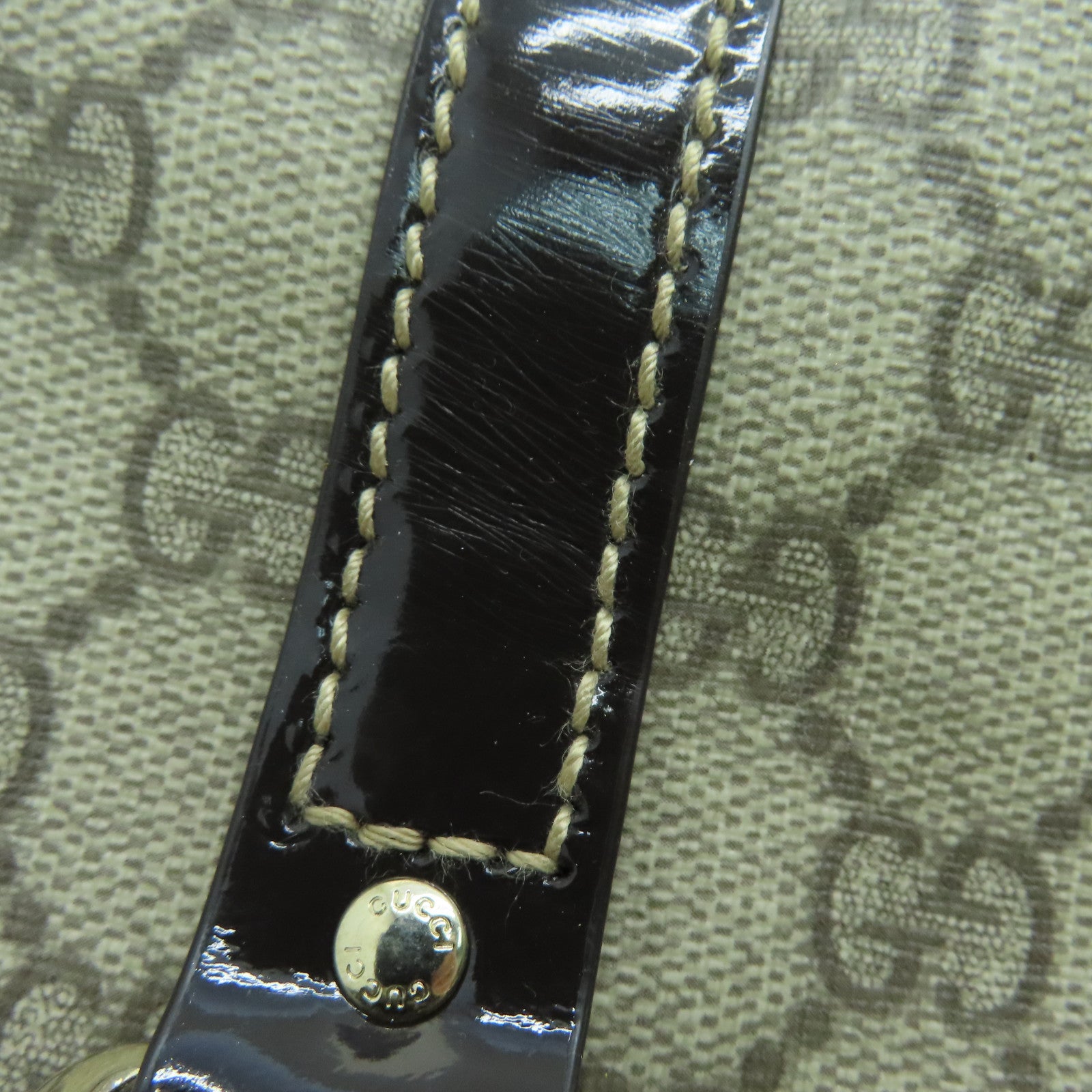 GUCCI 涂层帆布Boston Bag波士顿包金扣啡色