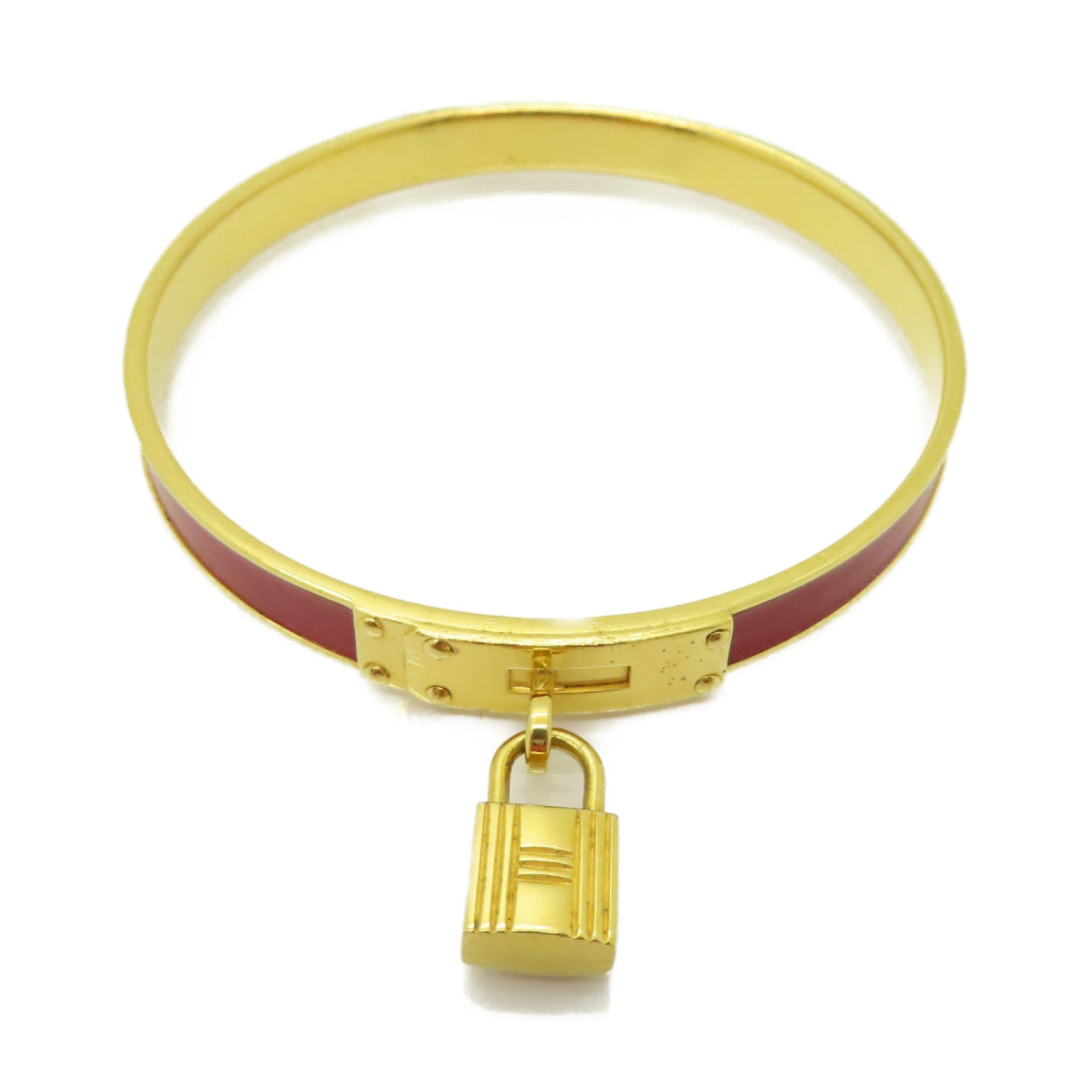 HERMES 金屬Vintage Bangle手鐲紅色/金色