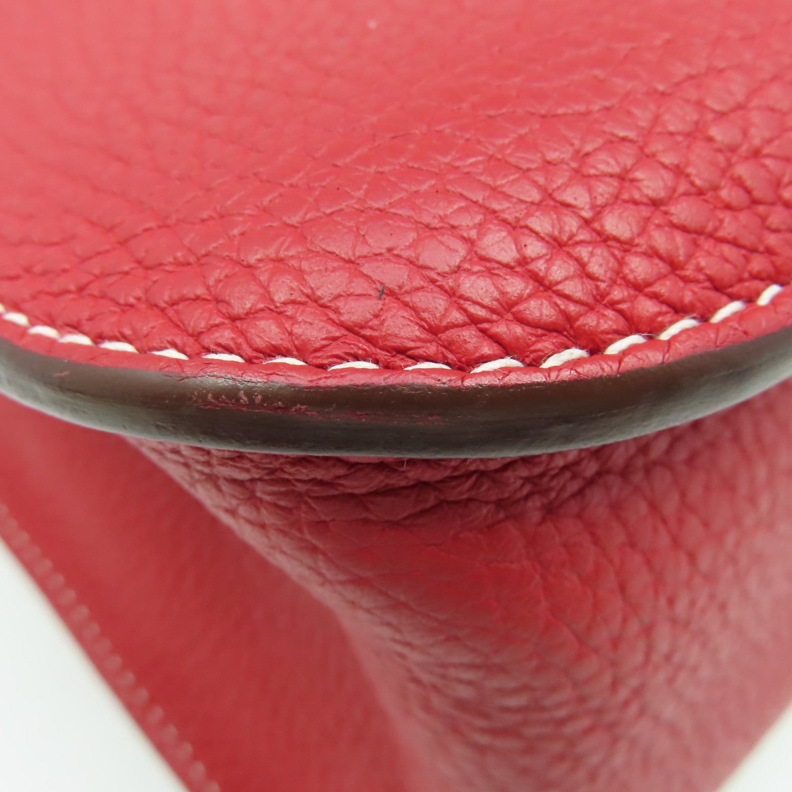 HERMES 【激減優惠】Clemence皮革Halzan 31 2Way Shoulder Bag銀扣手挽肩背兩用袋法拉利紅色