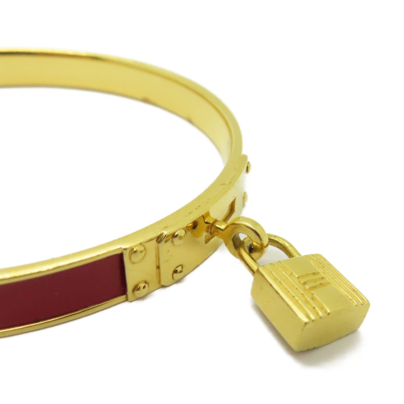 HERMES 金屬Vintage Bangle手鐲紅色/金色