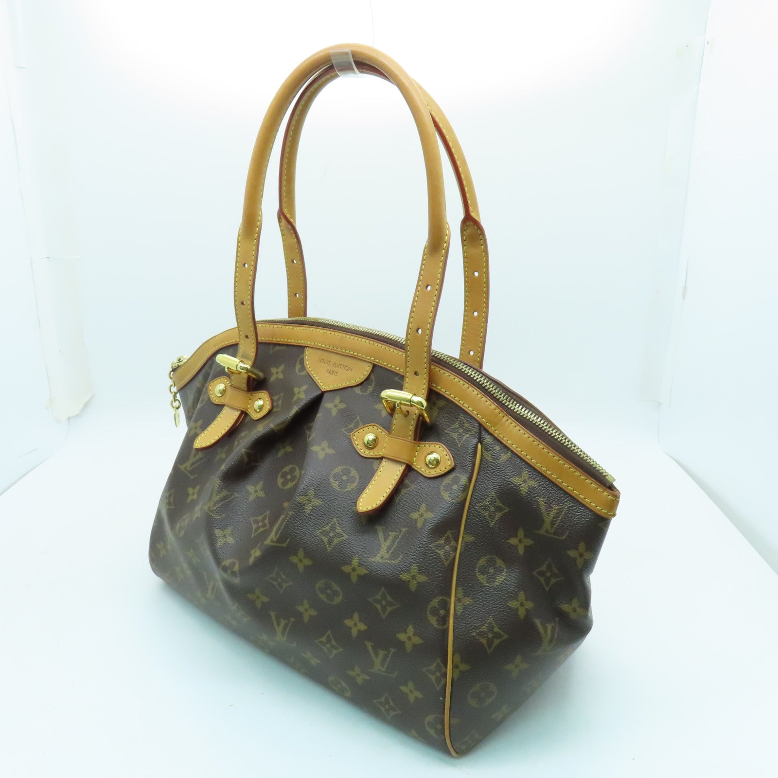 LOUIS VUITTON Monogram Tivoli GM金扣肩背袋棕色