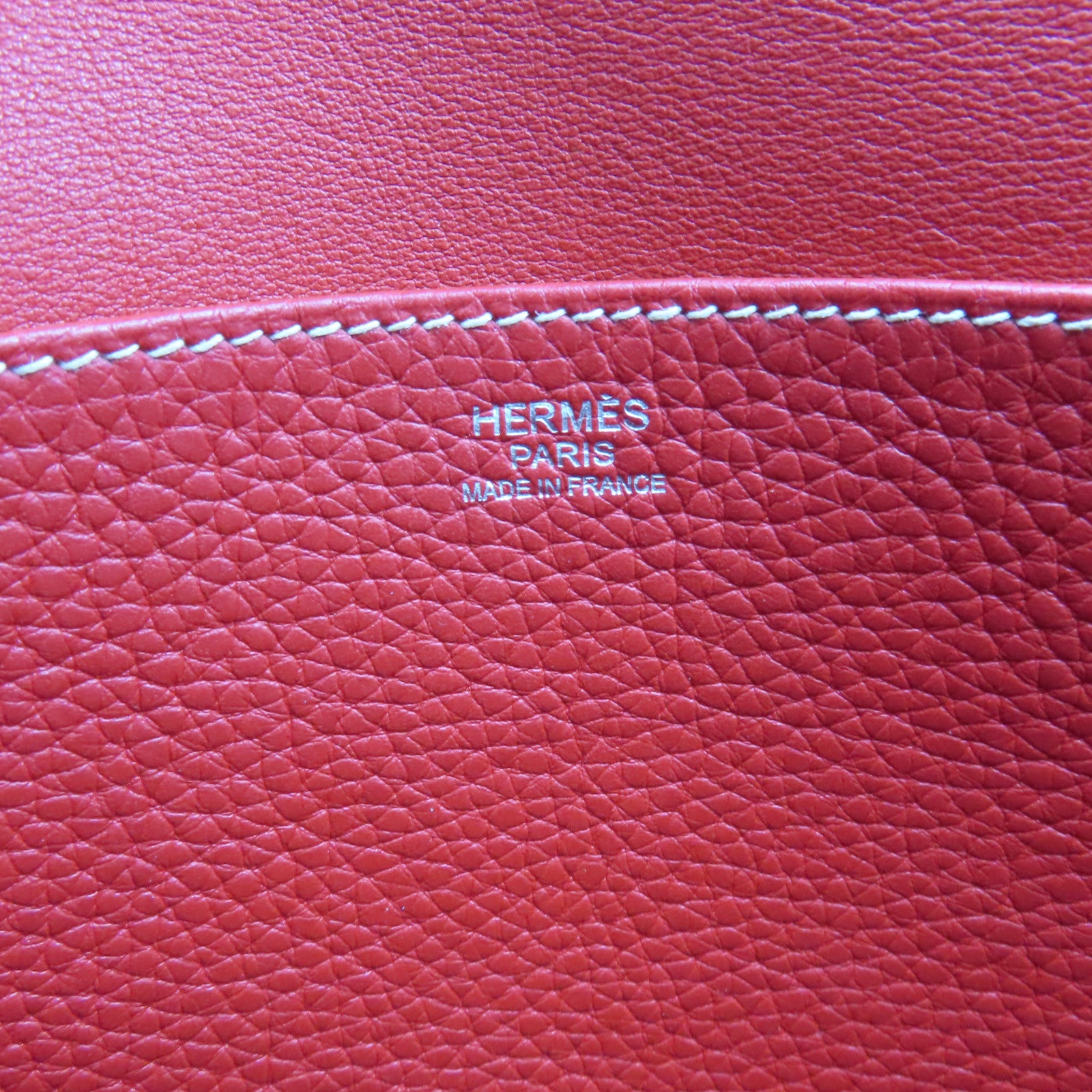 HERMES 【激減優惠】Clemence皮革Halzan 31 2Way Shoulder Bag銀扣手挽肩背兩用袋法拉利紅色