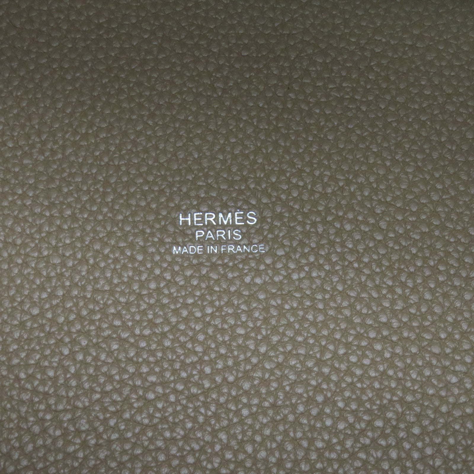HERMES Clemence皮革Picotin MM銀扣手挽袋米色