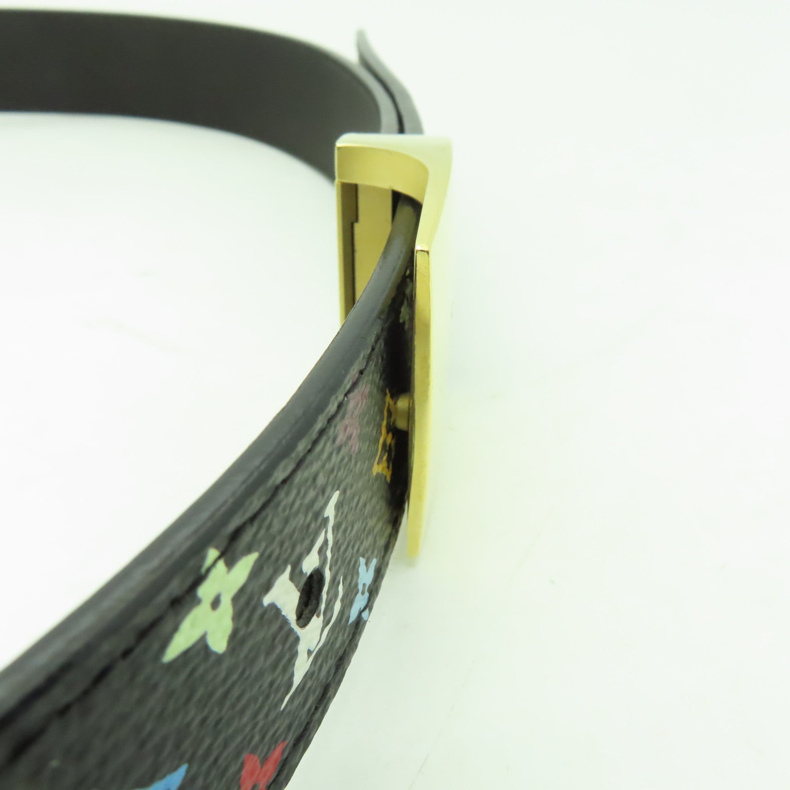 LOUIS VUITTON Monogram Multicolore Belt (90cm)金扣皮帶黑色/彩色