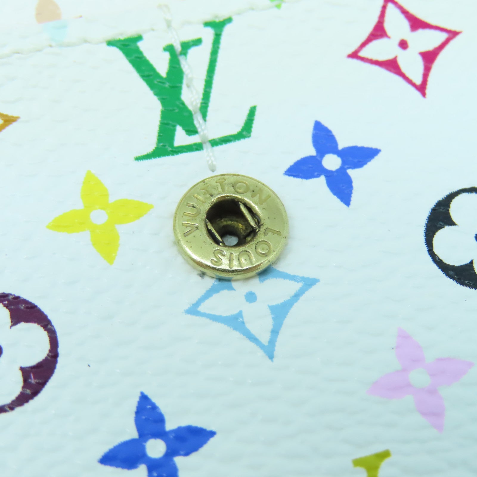 LOUIS VUITTON Monogram Multicolore Long Wallet金扣長錢包白色/彩色