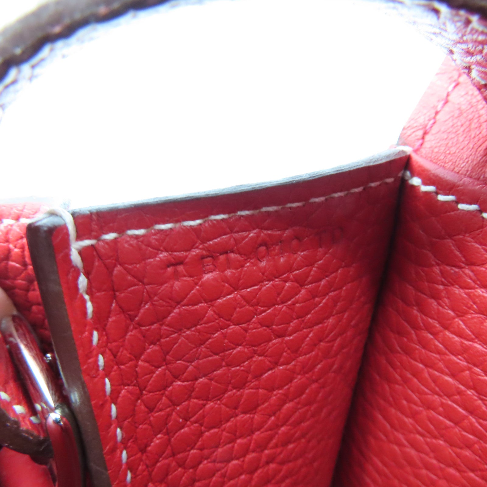 HERMES 【激減優惠】Clemence皮革Halzan 31 2Way Shoulder Bag銀扣手挽肩背兩用袋法拉利紅色