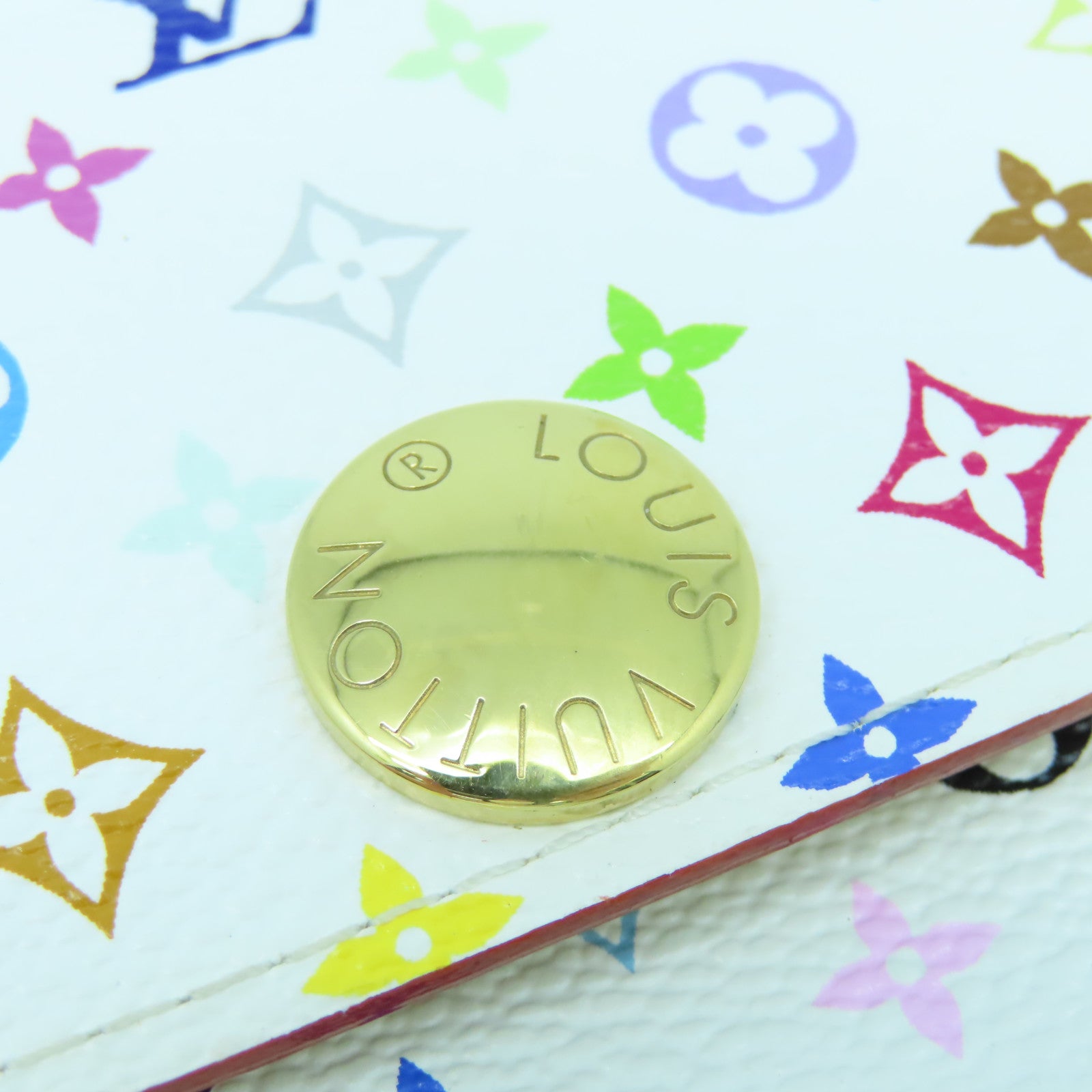 LOUIS VUITTON Monogram Multicolore Long Wallet金扣長錢包白色/彩色