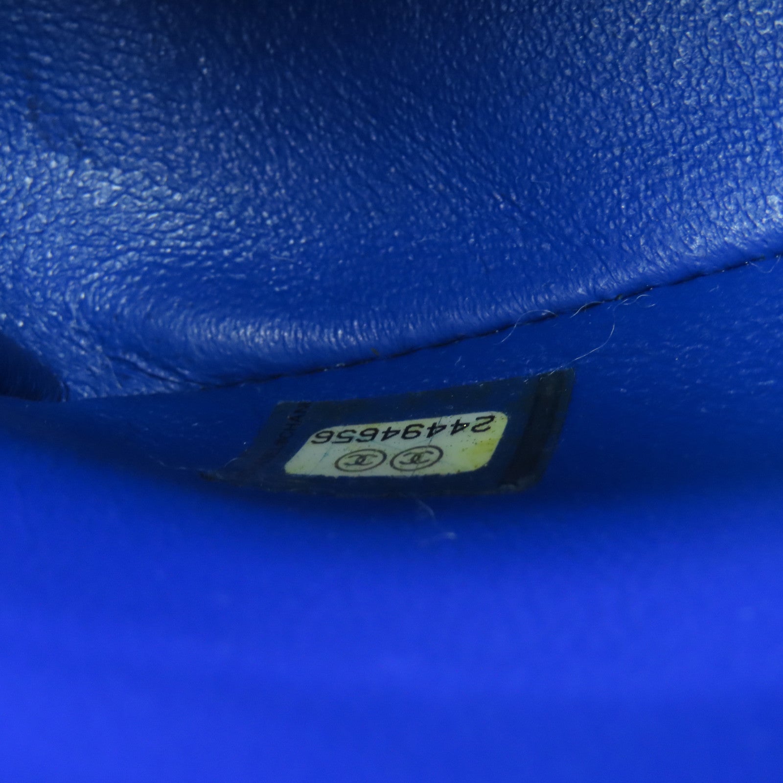CHANEL twill sheepskin Classi Flap 20cm Chain Shoulder silver buckle chain shoulder bag blue