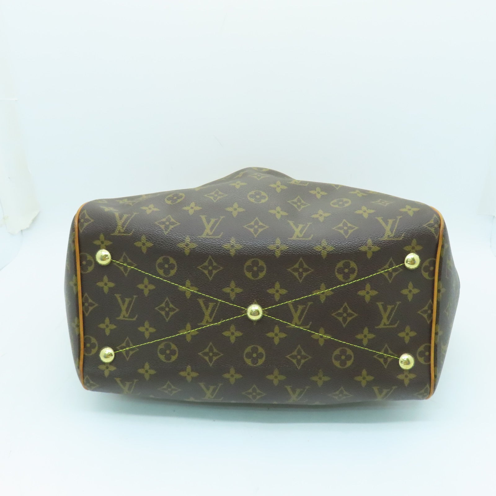 LOUIS VUITTON Monogram Tivoli GM金扣肩背袋棕色