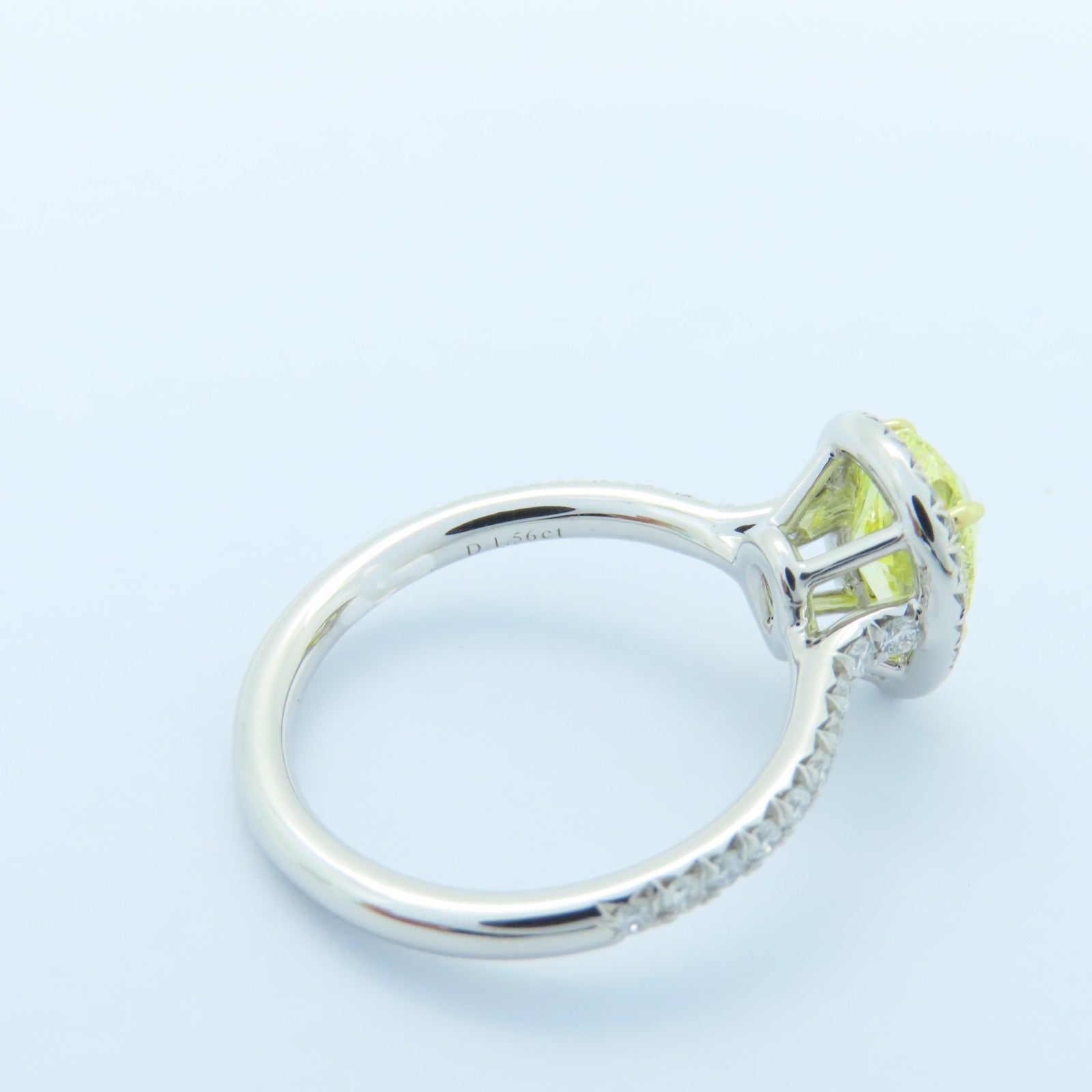 TIFFANY＆CO PT950鉑金/18K黃金Yellow Diamond Ring鑽石戒指US#6銀色/黃色