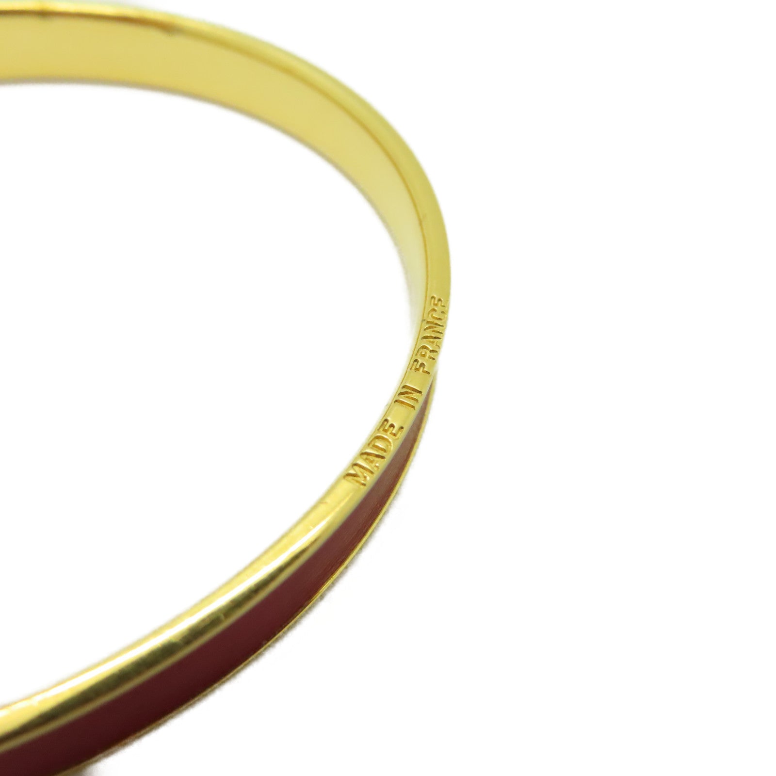 HERMES 金屬Vintage Bangle手鐲紅色/金色