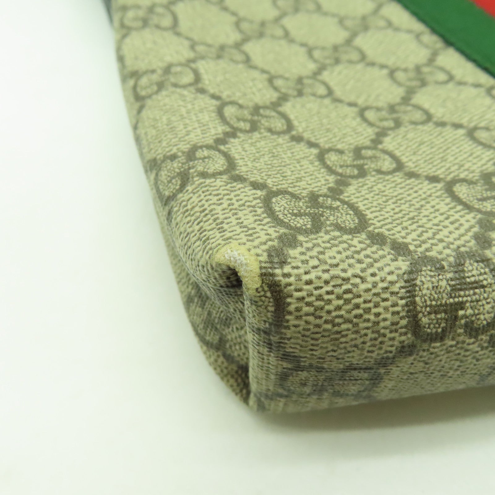 GUCCI 塗層帆布Shoulder Bag銀扣肩背袋黑色/啡色