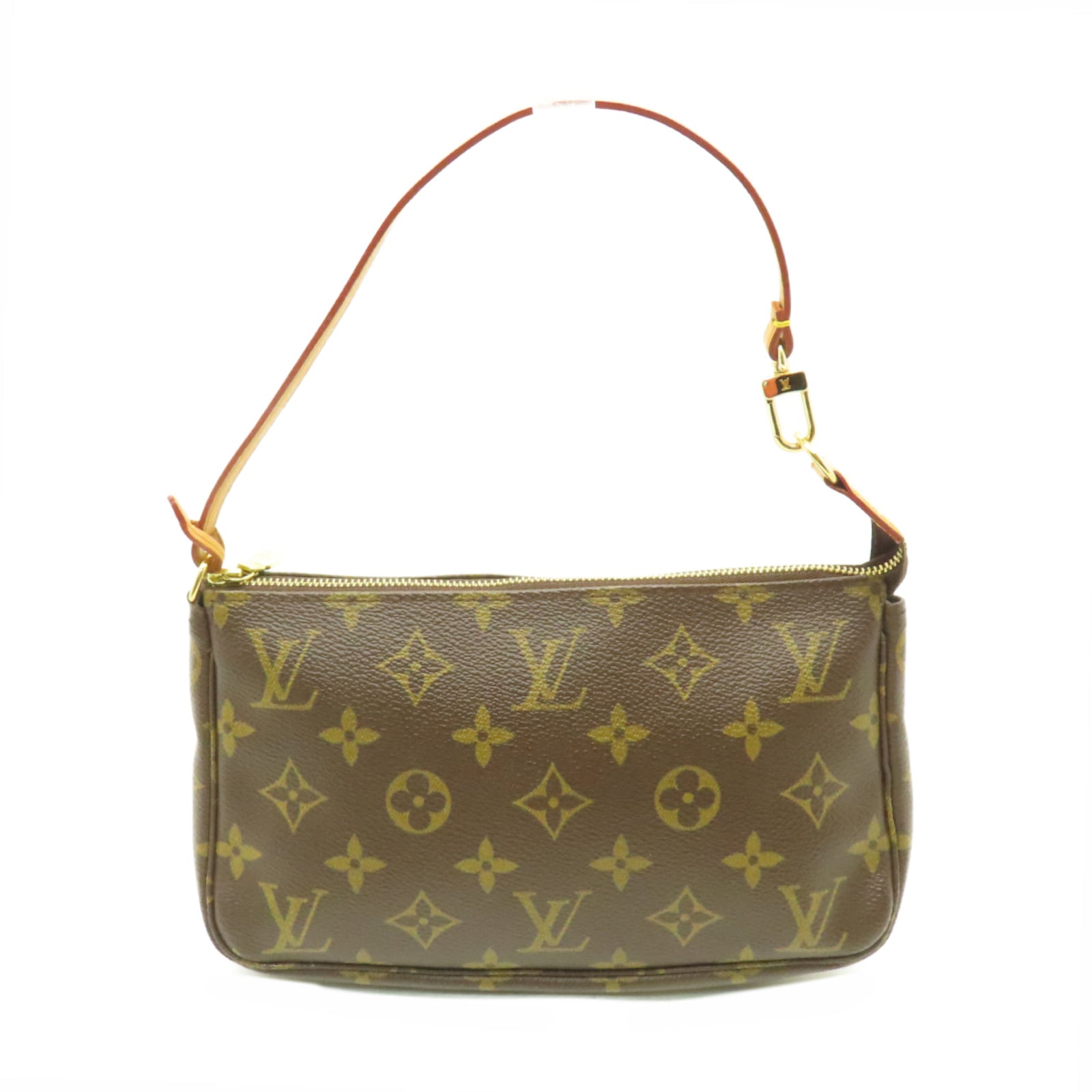 LOUIS VUITTON Monogram Pochette Accessoires金扣手提包啡色