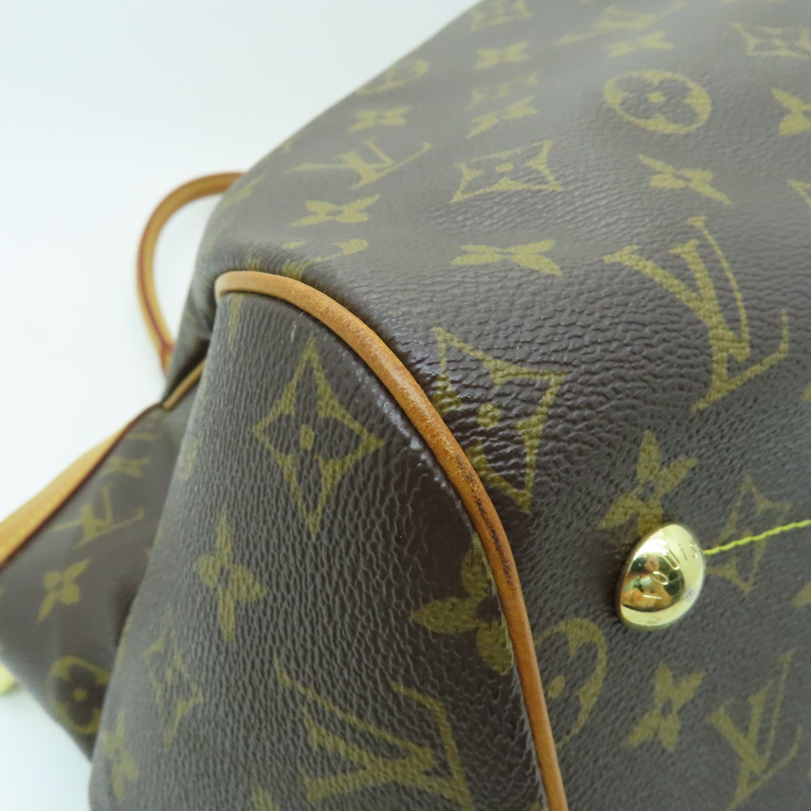 LOUIS VUITTON Monogram Tivoli GM金扣肩背袋棕色