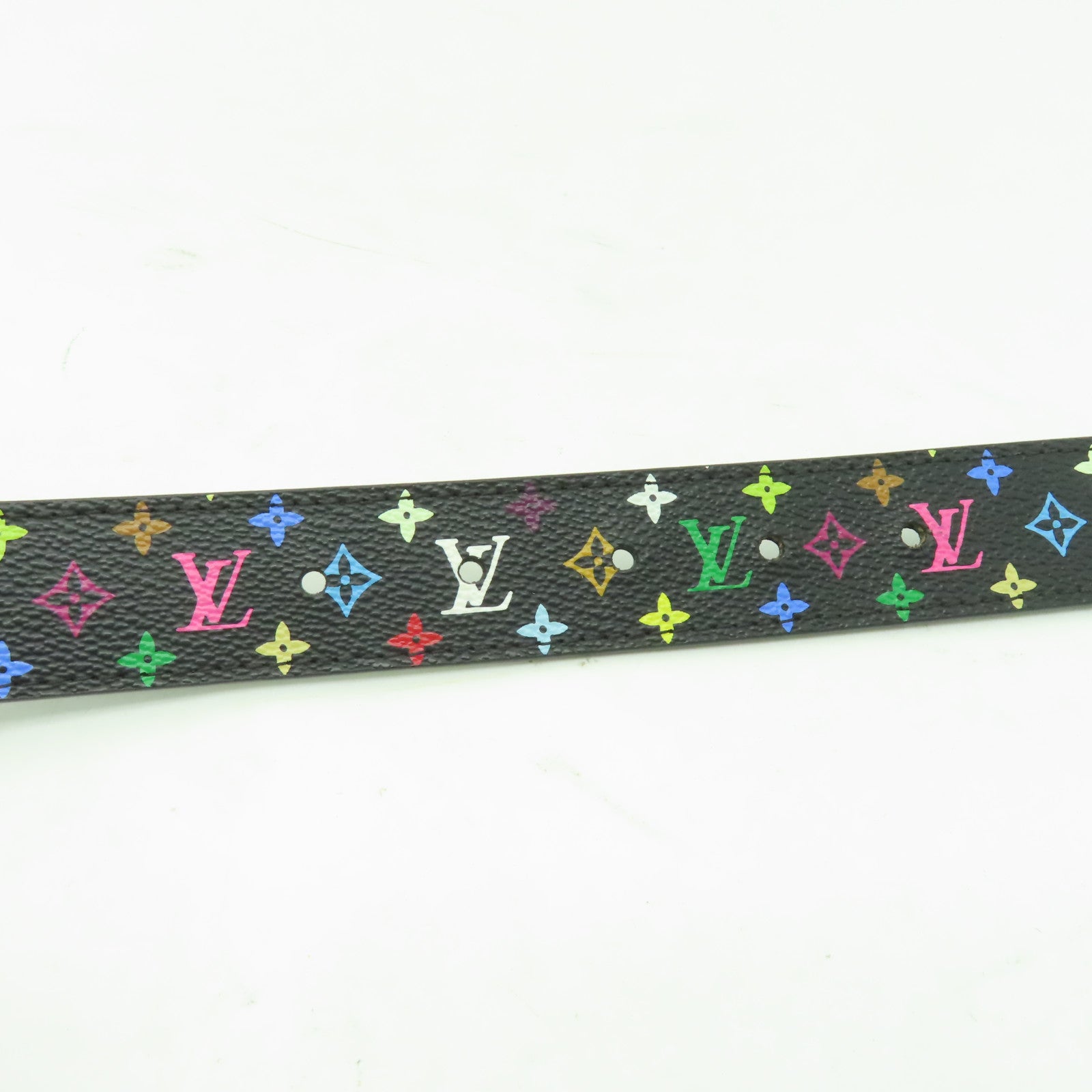 LOUIS VUITTON Monogram Multicolore Belt (90cm)金扣皮帶黑色/彩色