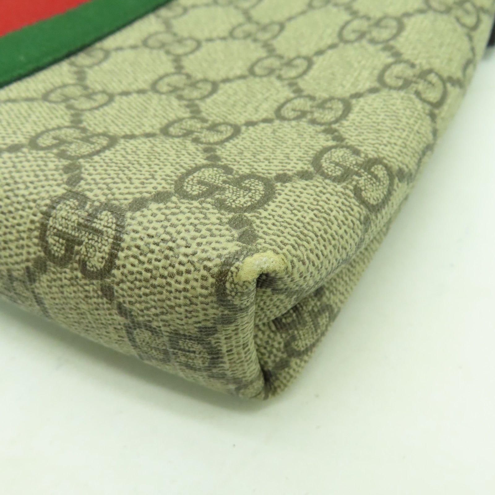 GUCCI 塗層帆布Shoulder Bag銀扣肩背袋黑色/啡色
