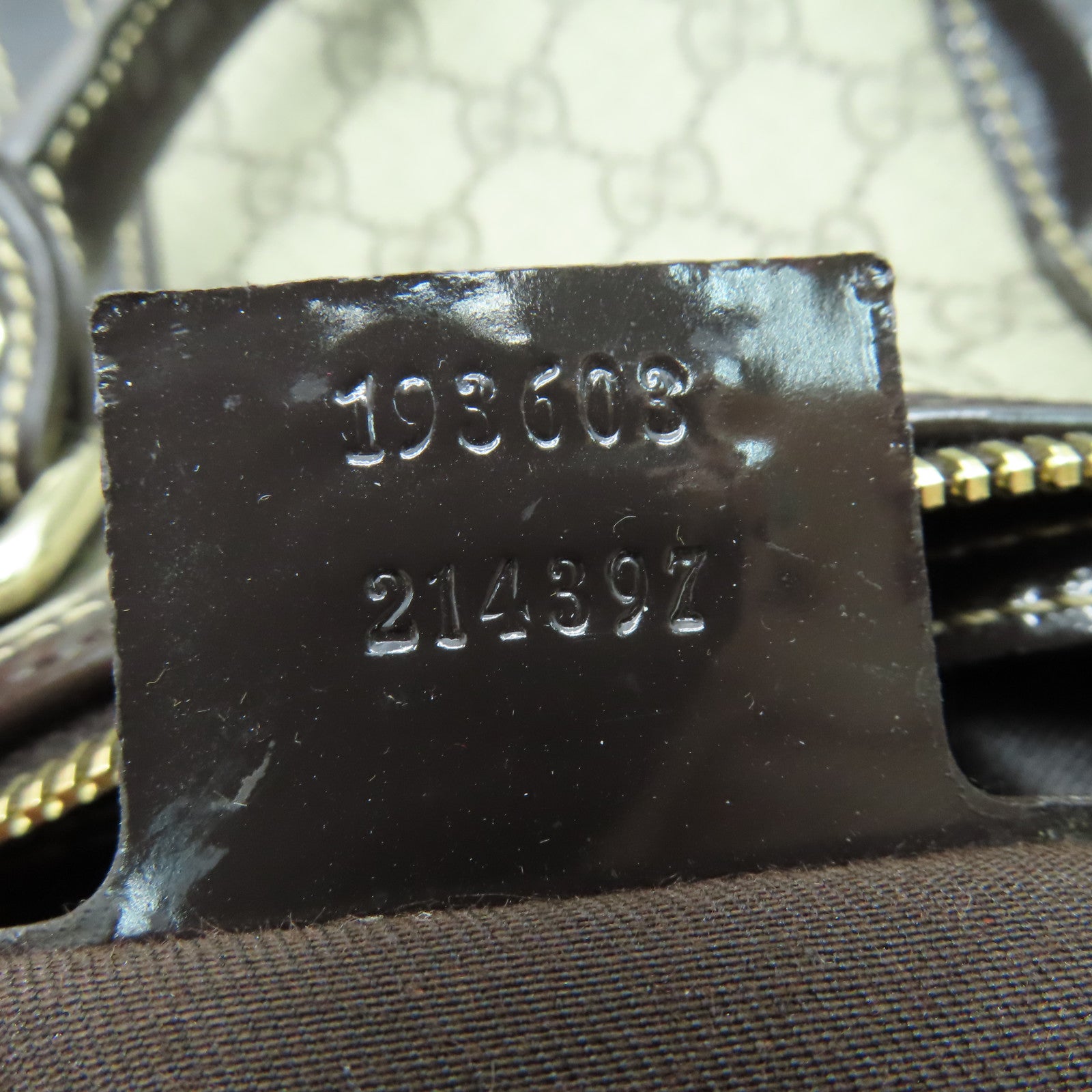 GUCCI 涂层帆布Boston Bag波士顿包金扣啡色