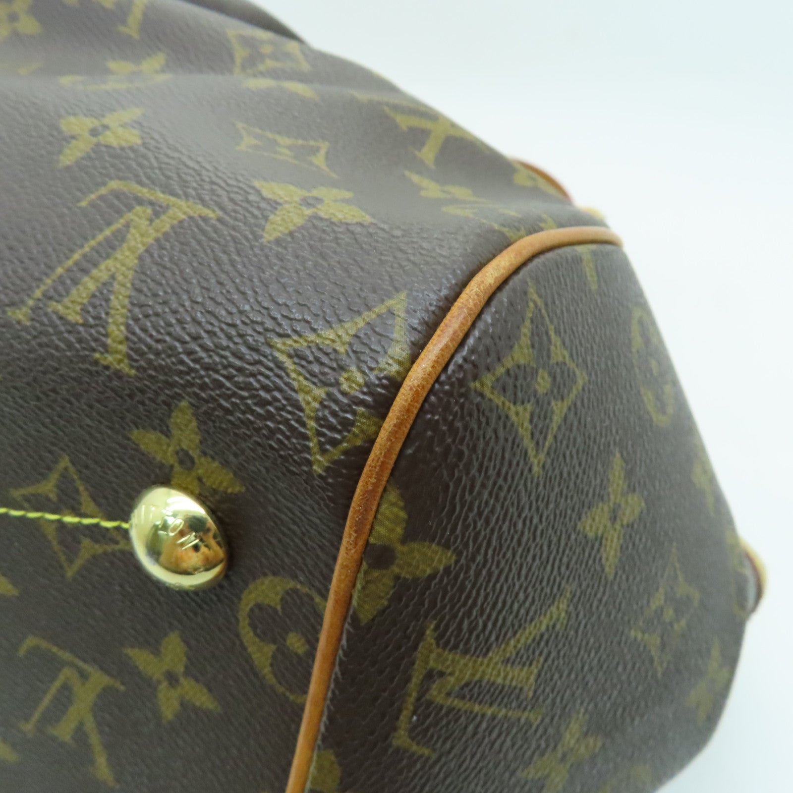 LOUIS VUITTON Monogram Tivoli GM金扣肩背袋棕色