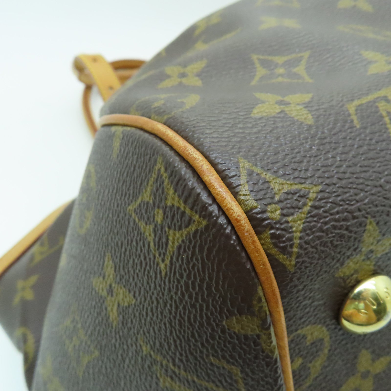 LOUIS VUITTON Monogram Tivoli GM金扣肩背袋棕色
