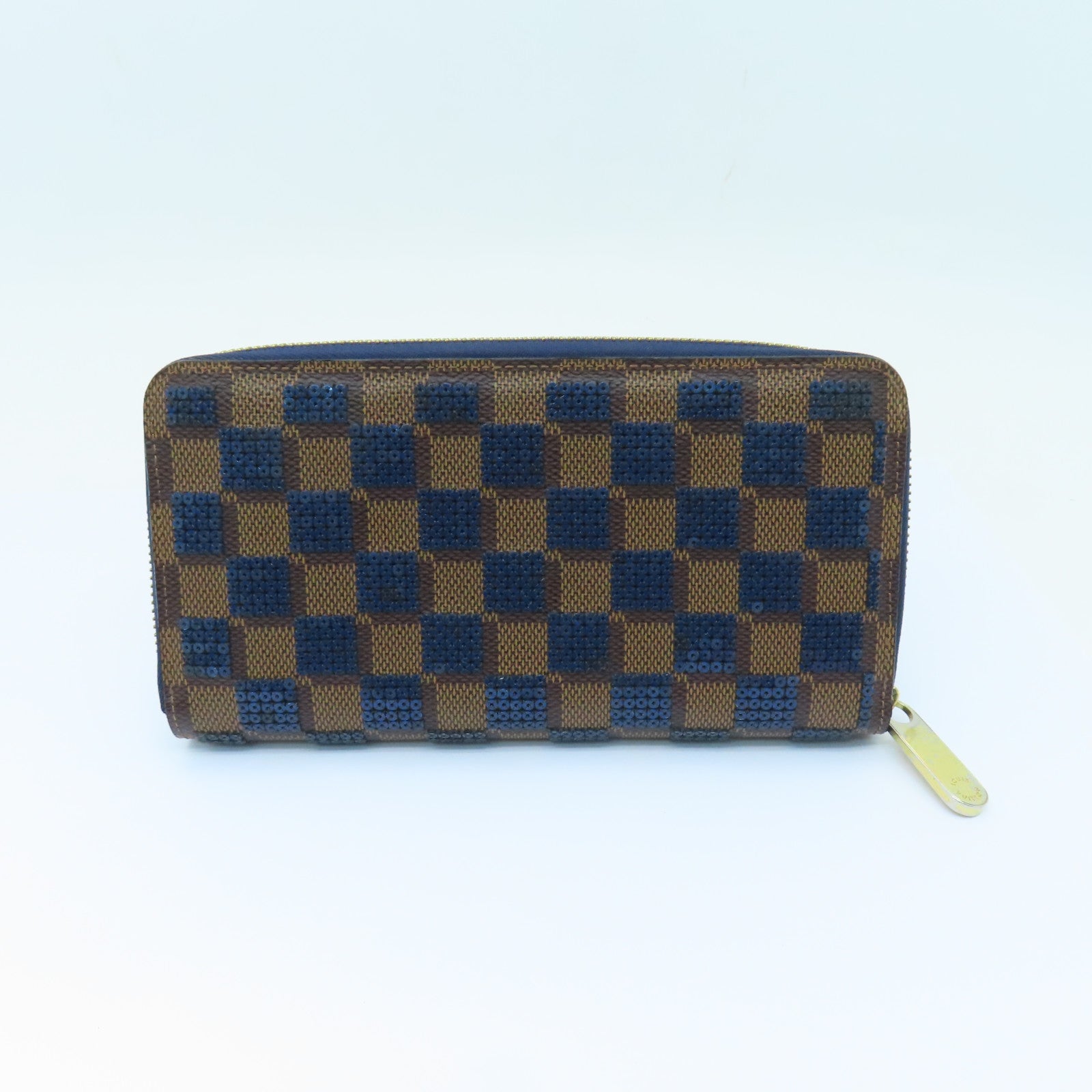 LOUIS VUITTON 【激減優惠】Damier Paillette Zippy Wallet金扣長錢包啡色/藍色