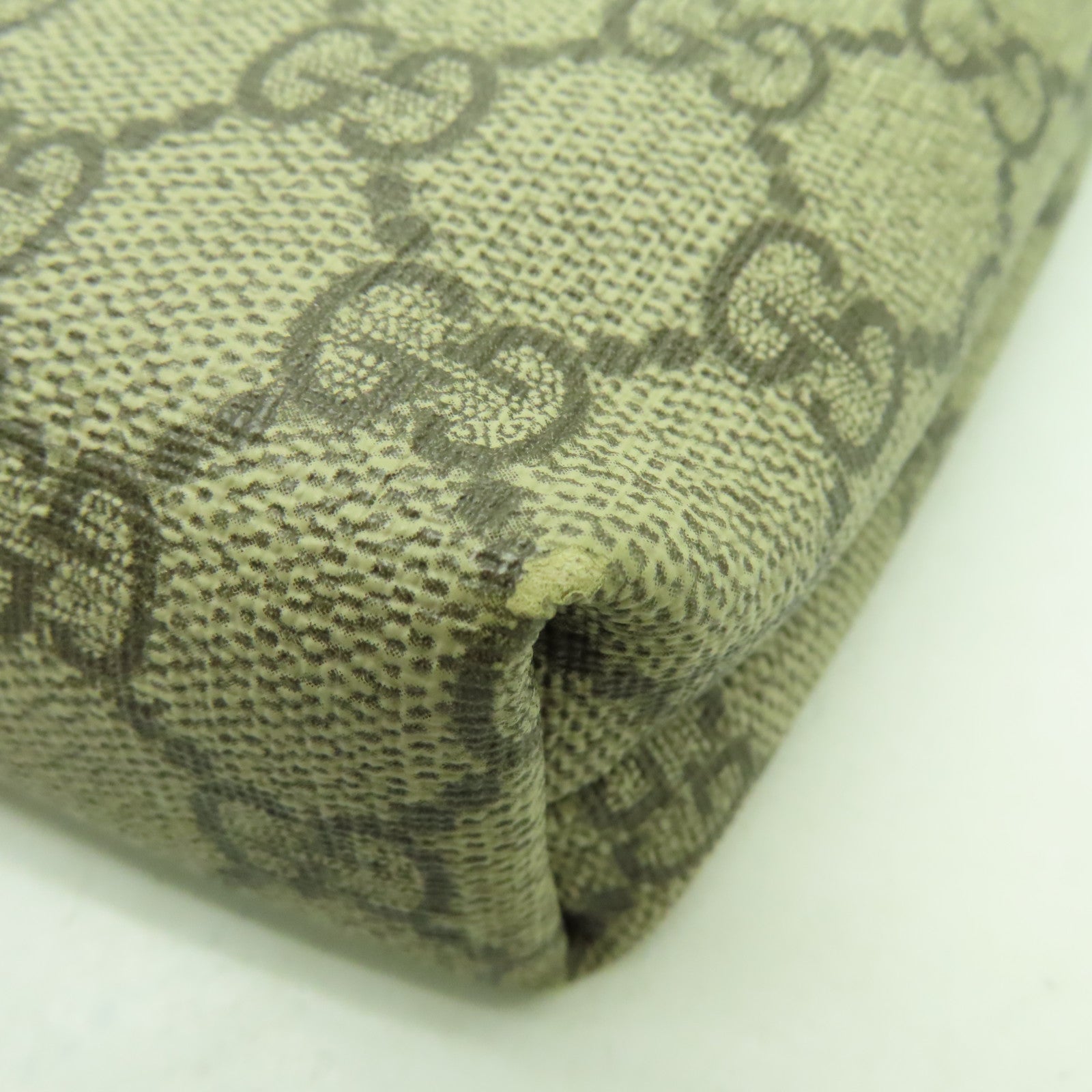 GUCCI 塗層帆布Shoulder Bag銀扣肩背袋黑色/啡色
