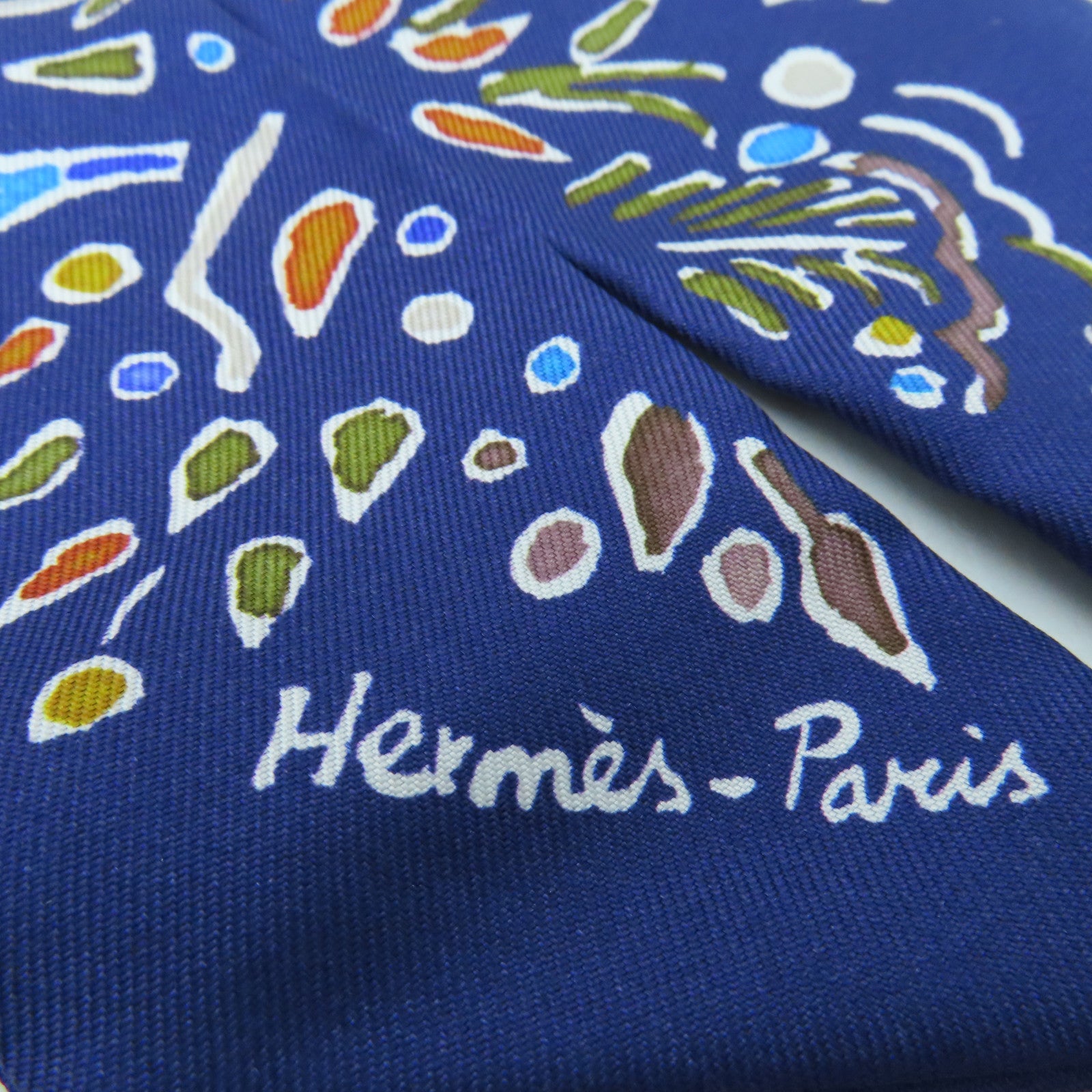 HERMES 丝质Twilly丝巾蓝色彩色
