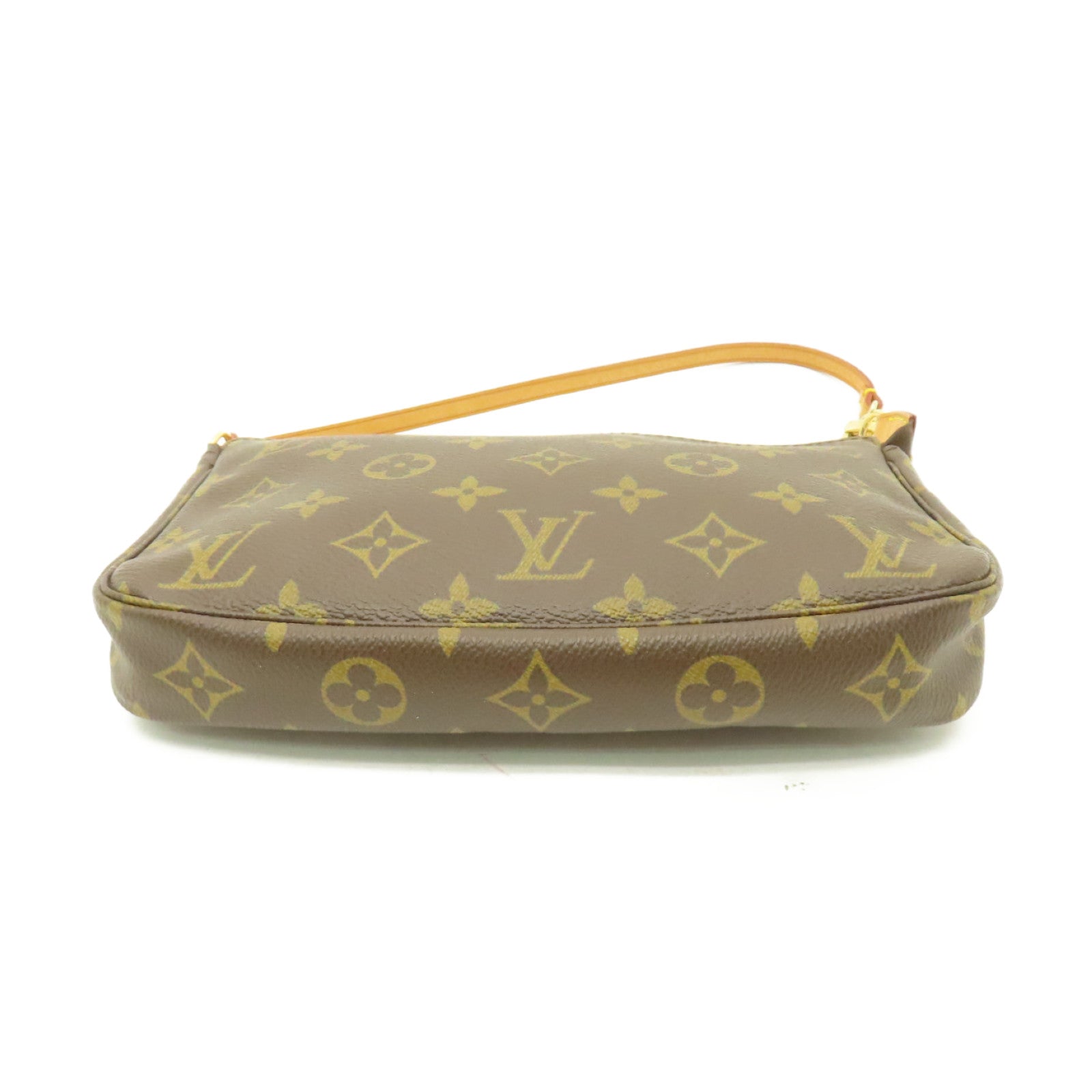 LOUIS VUITTON Monogram Pochette Accessoires金扣手提包啡色