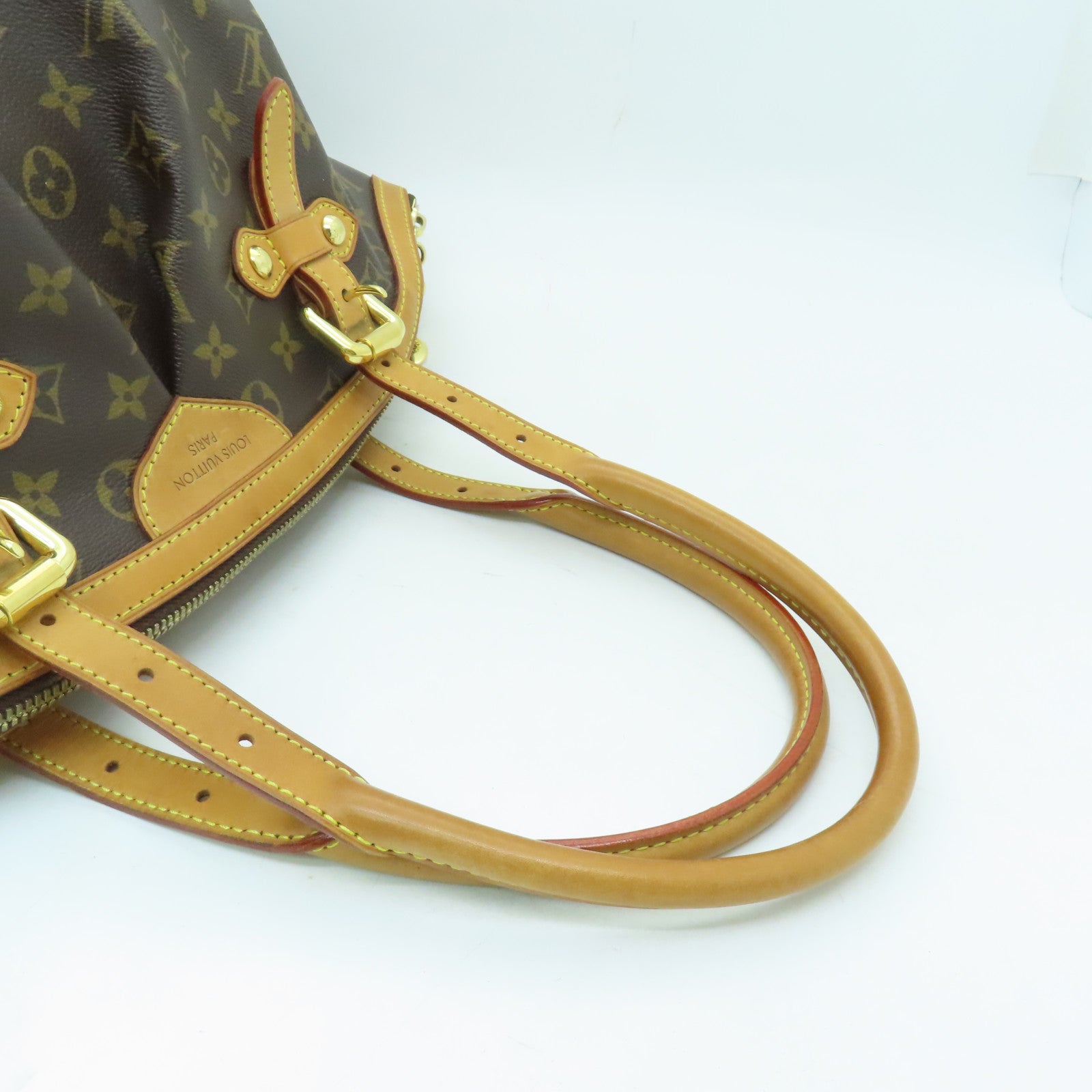 LOUIS VUITTON Monogram Tivoli GM金扣肩背袋棕色