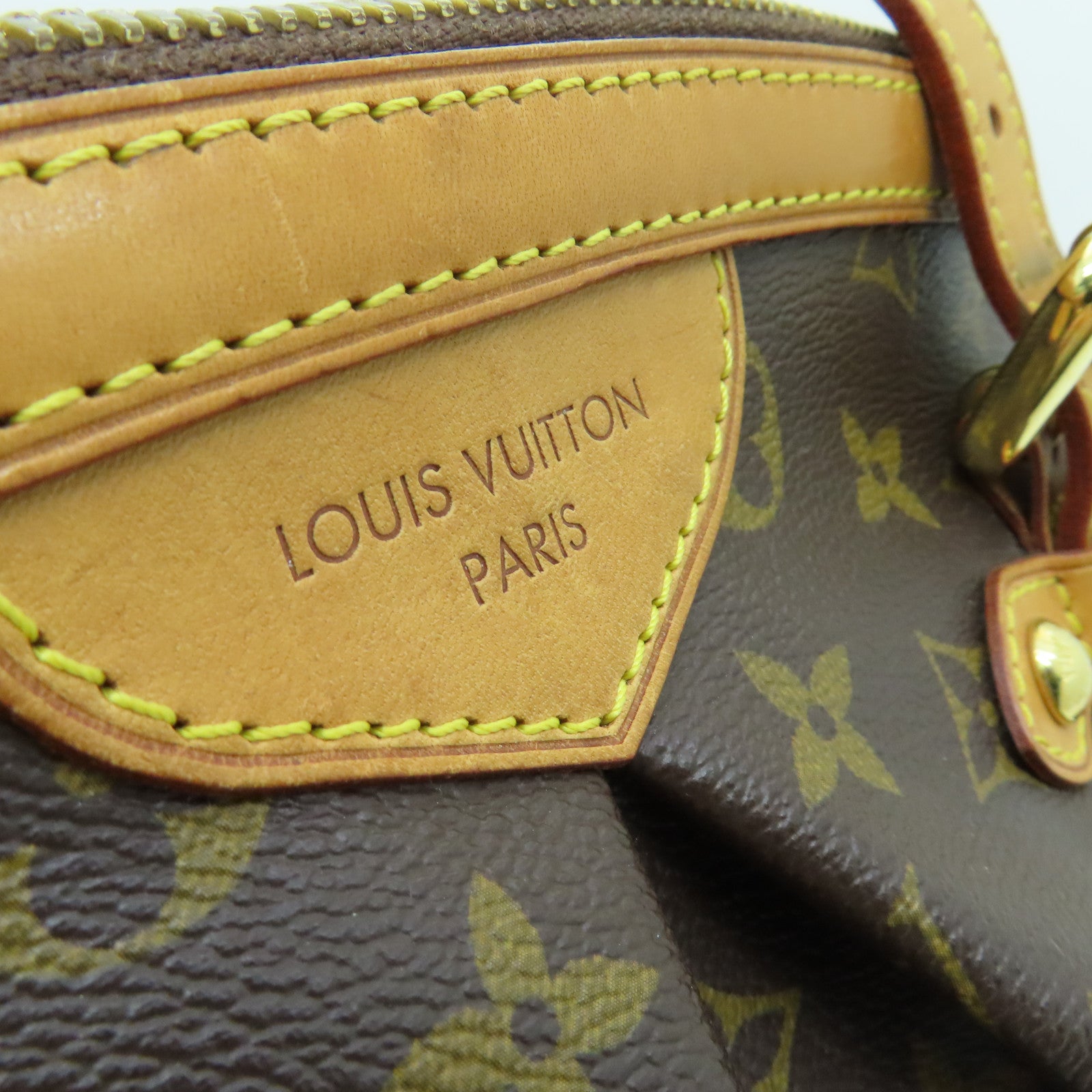 LOUIS VUITTON Monogram Tivoli GM金扣肩背袋棕色