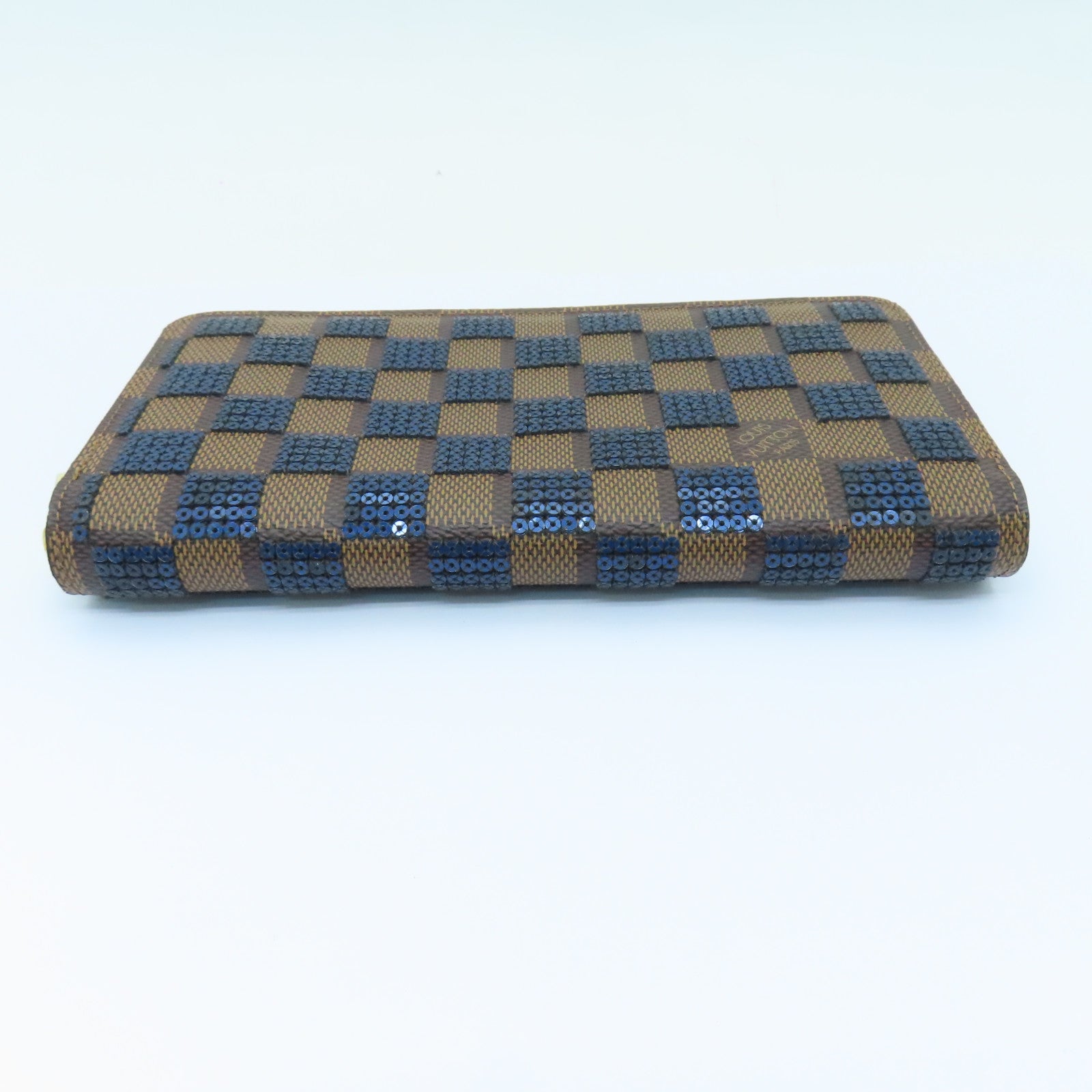 LOUIS VUITTON 【激減優惠】Damier Paillette Zippy Wallet金扣長錢包啡色/藍色