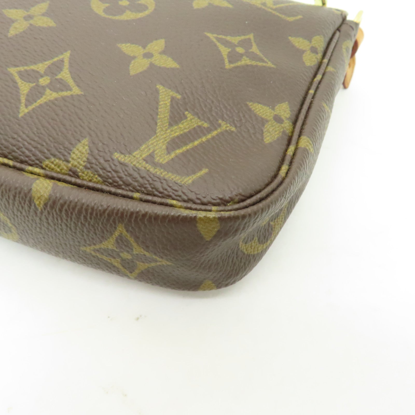 LOUIS VUITTON Monogram Pochette Accessoires金扣手提包啡色