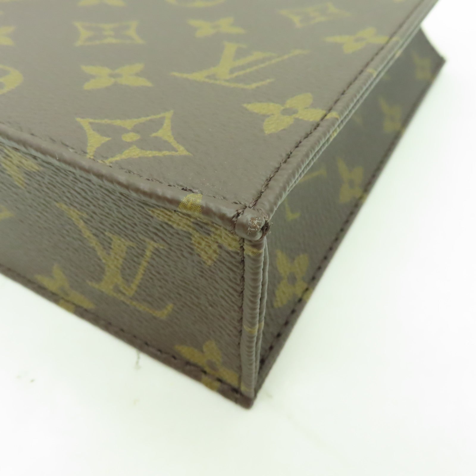 LOUIS VUITTON Monogram Petit Sac Plat金扣手挽肩背兩用袋棕色