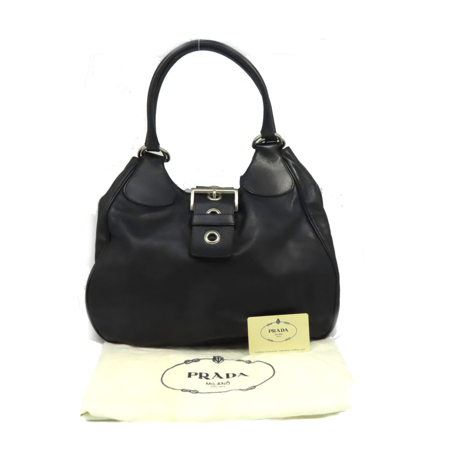 PRADA 牛皮皮革Shoulder Bag肩背袋黑色