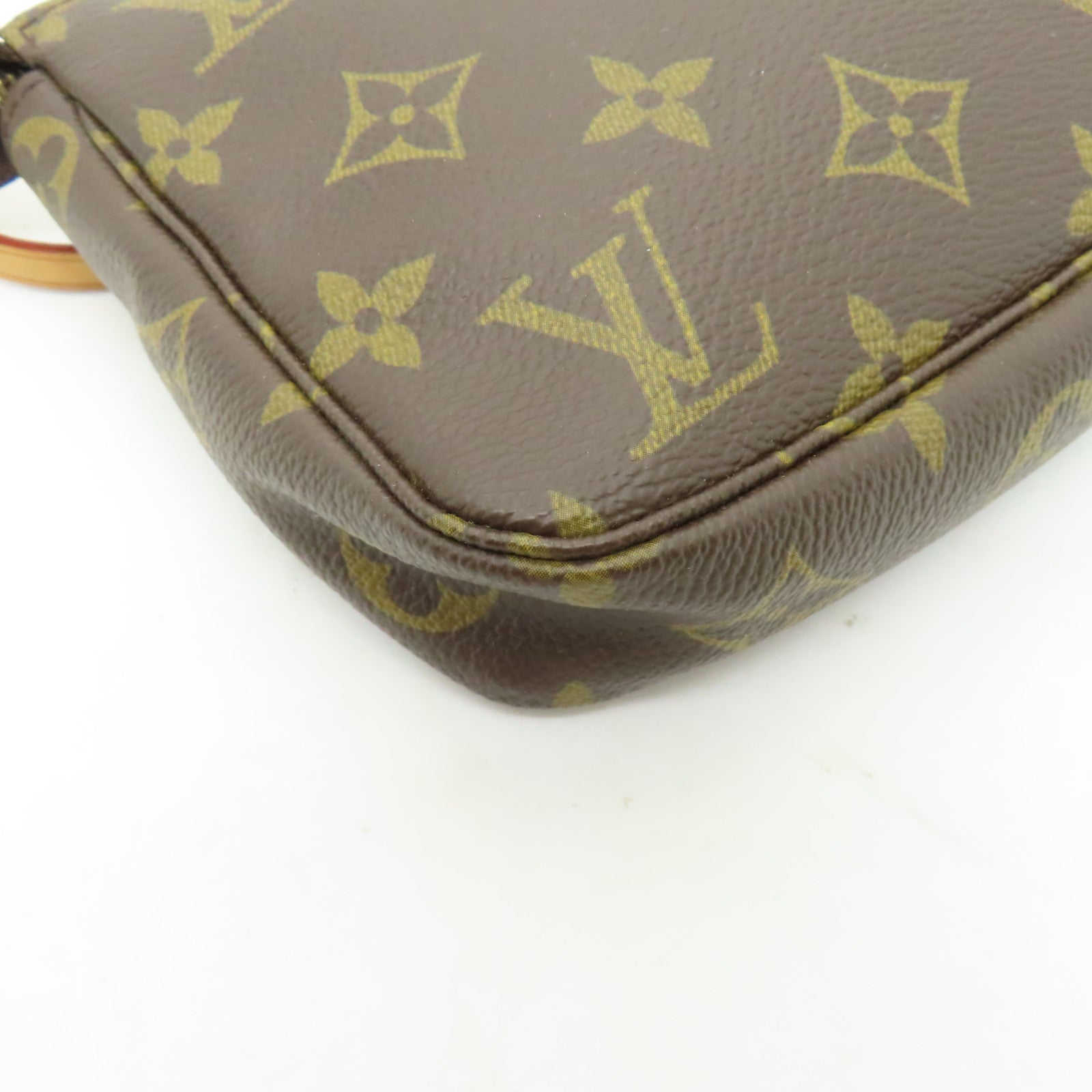 LOUIS VUITTON Monogram Pochette Accessoires金扣手提包啡色