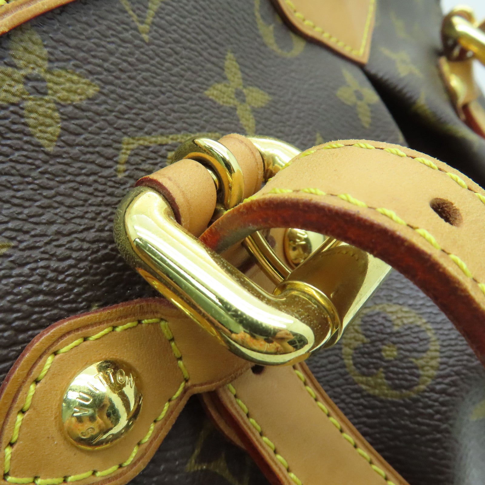 LOUIS VUITTON Monogram Tivoli GM金扣肩背袋棕色