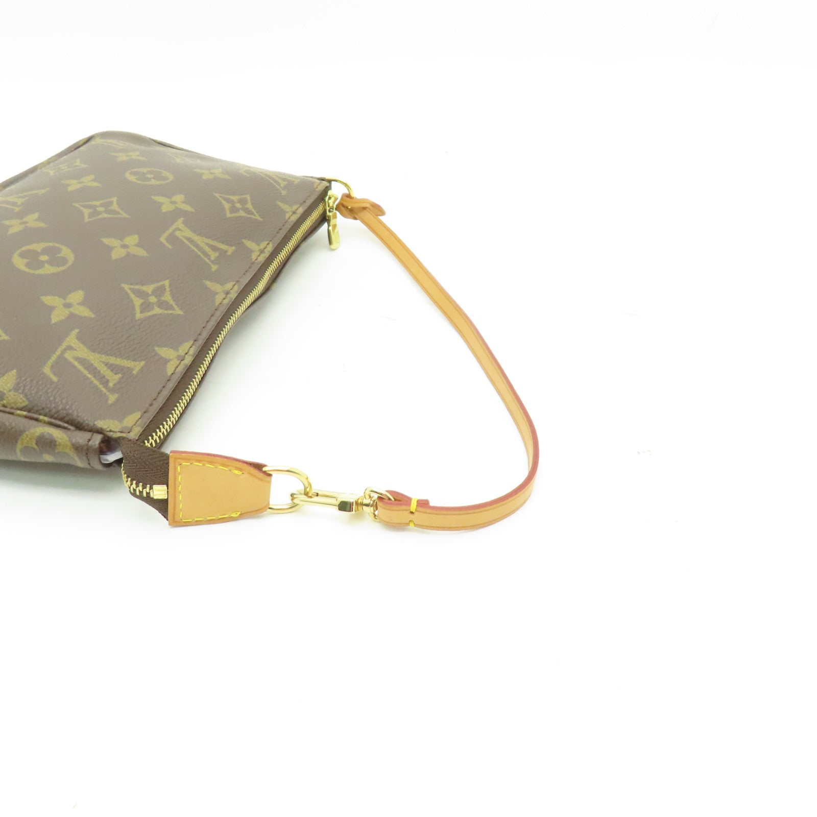 LOUIS VUITTON Monogram Pochette Accessoires金扣手提包啡色