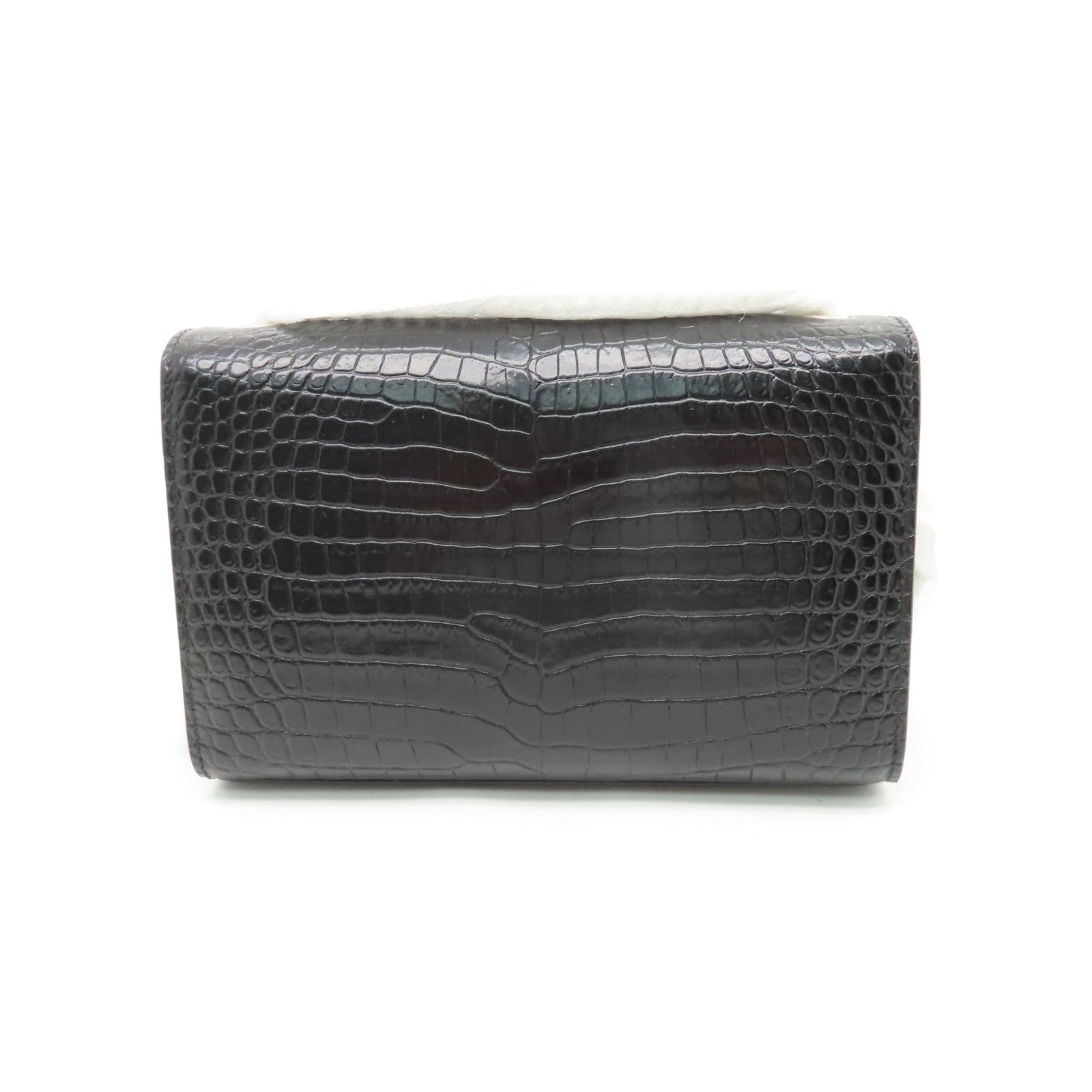 YVES SAINT LAURENT Calf Leather Kate Small Chain Bag Silver Buckle Chain Strap Shoulder Bag Black