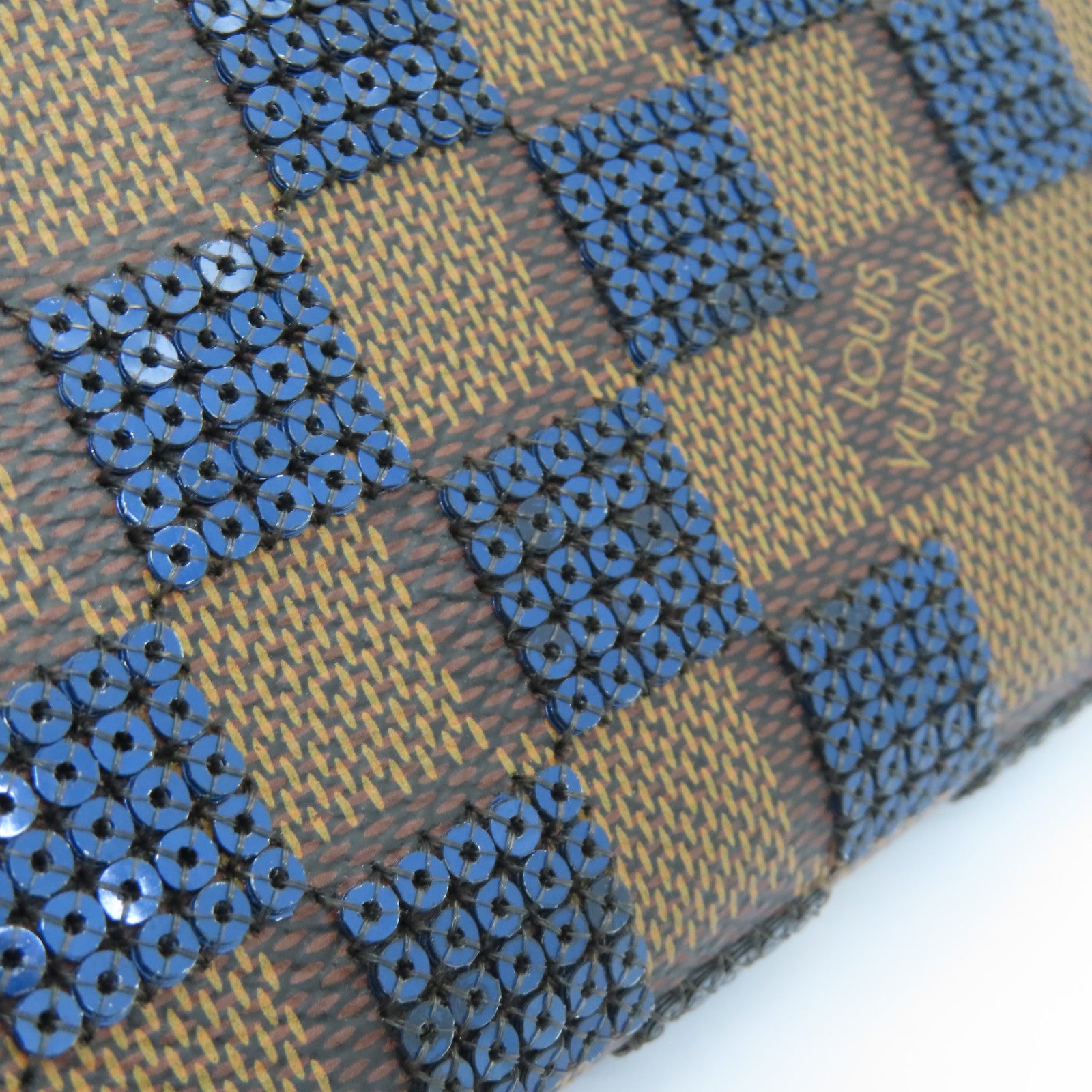 LOUIS VUITTON 【激減優惠】Damier Paillette Zippy Wallet金扣長錢包啡色/藍色