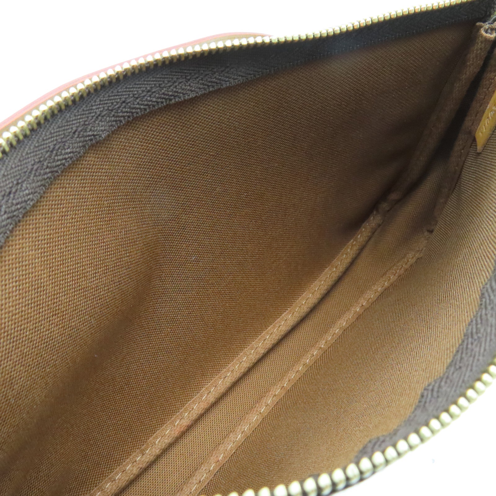 LOUIS VUITTON Monogram Pochette Accessoires金扣手提包啡色
