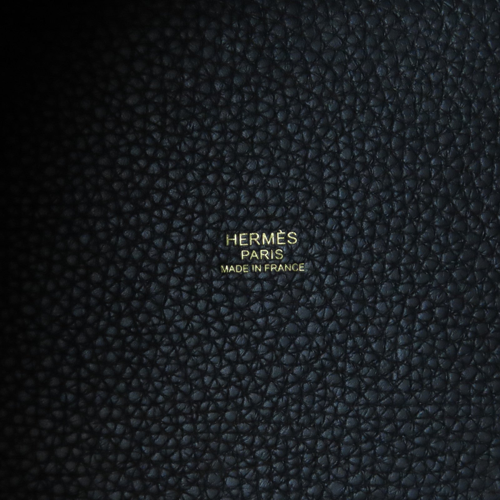 HERMES Clemence皮革Picotin PM金扣手挽袋Noir黑色