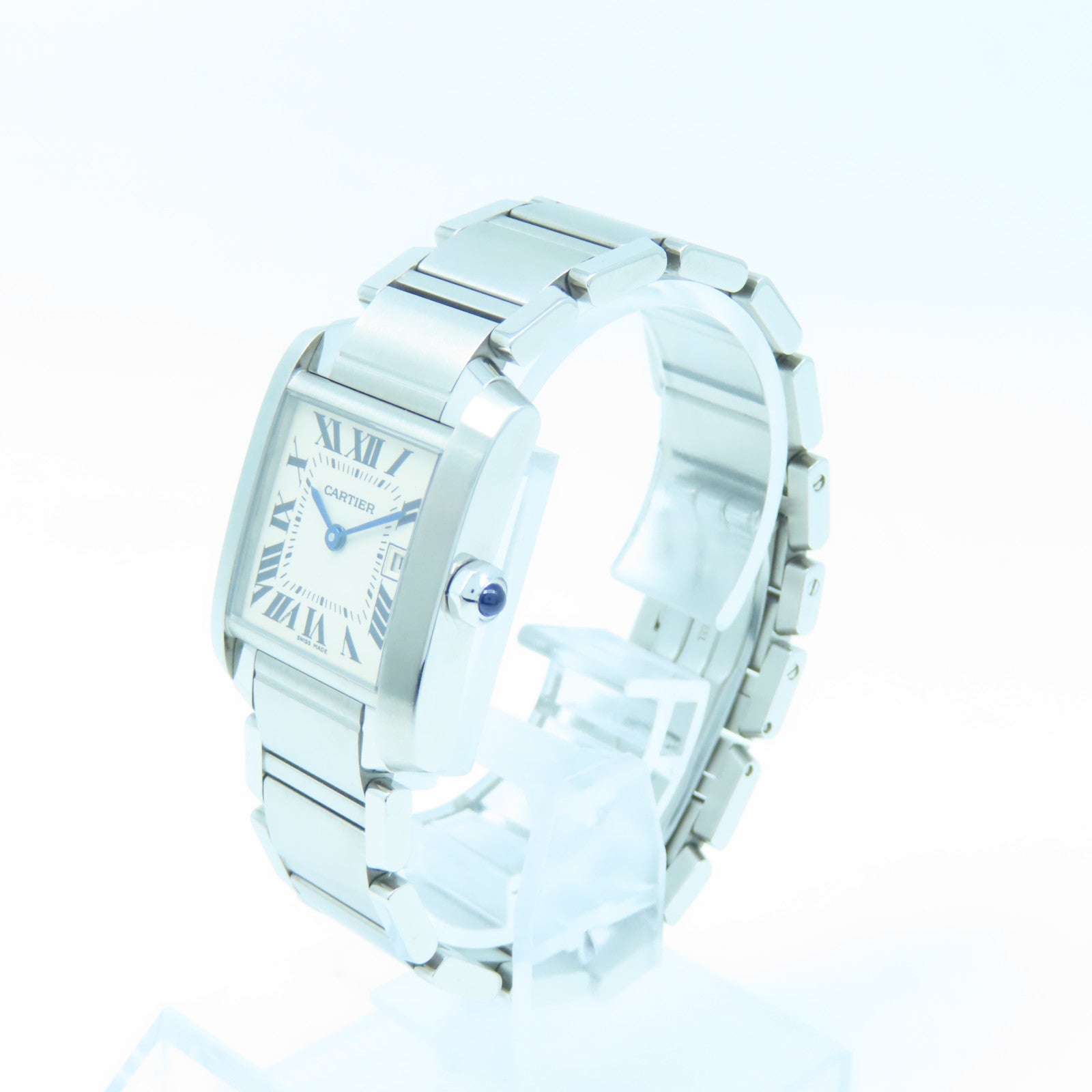CARTIER Tank Francaise不鏽鋼手錶石英機芯白色