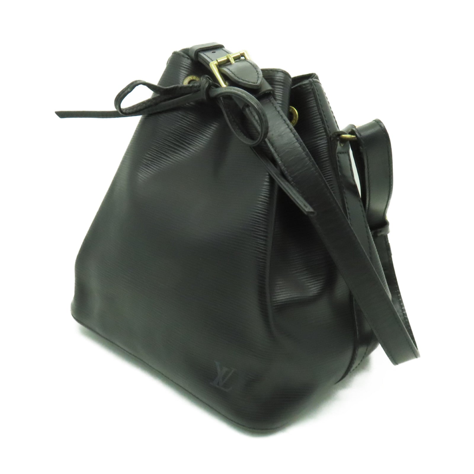 LOUIS VUITTON Epi Petit Noe MM金扣肩背袋黑色