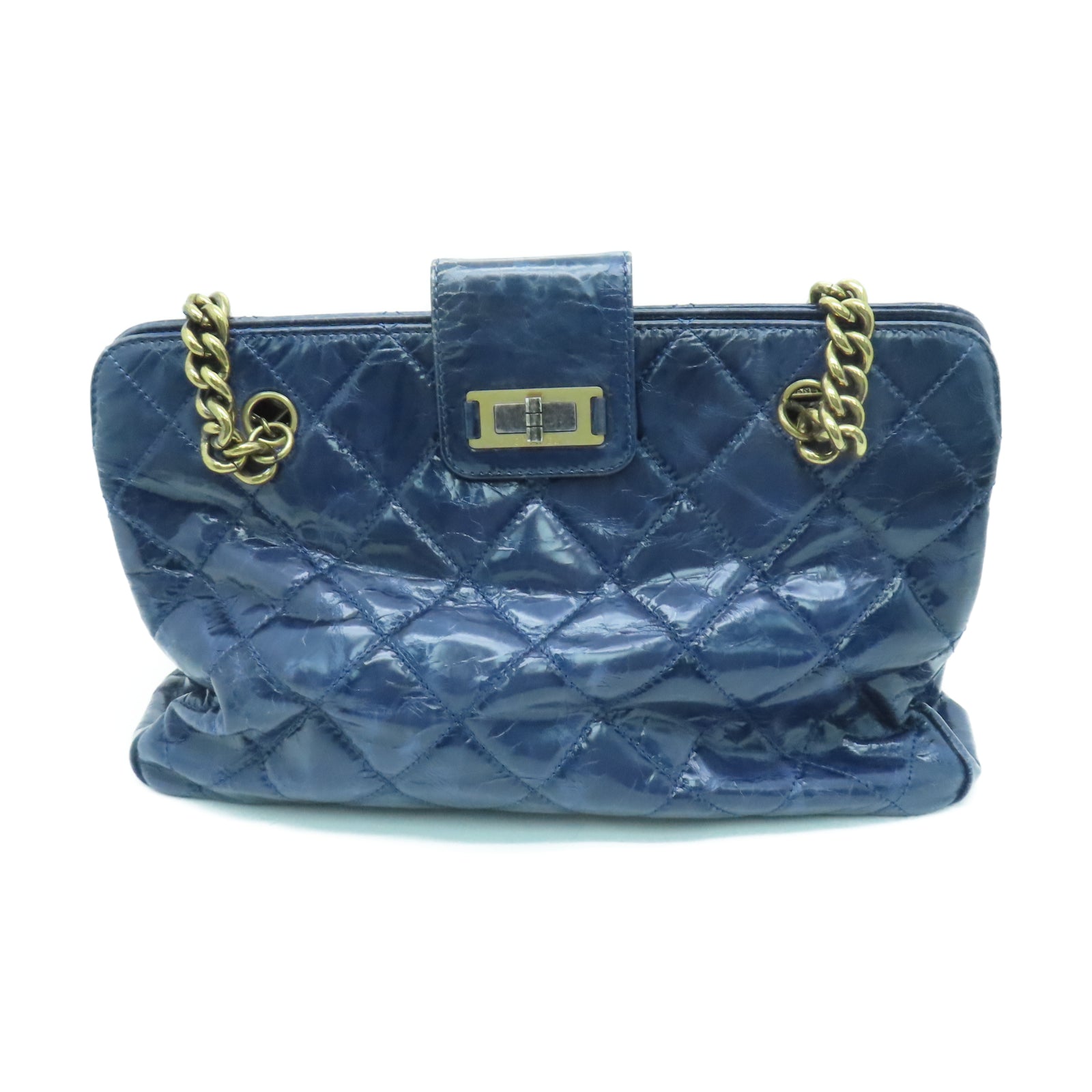 CHANEL 【激減優惠】牛皮皮革Shoulder Bag金扣鏈帶肩背袋藍色