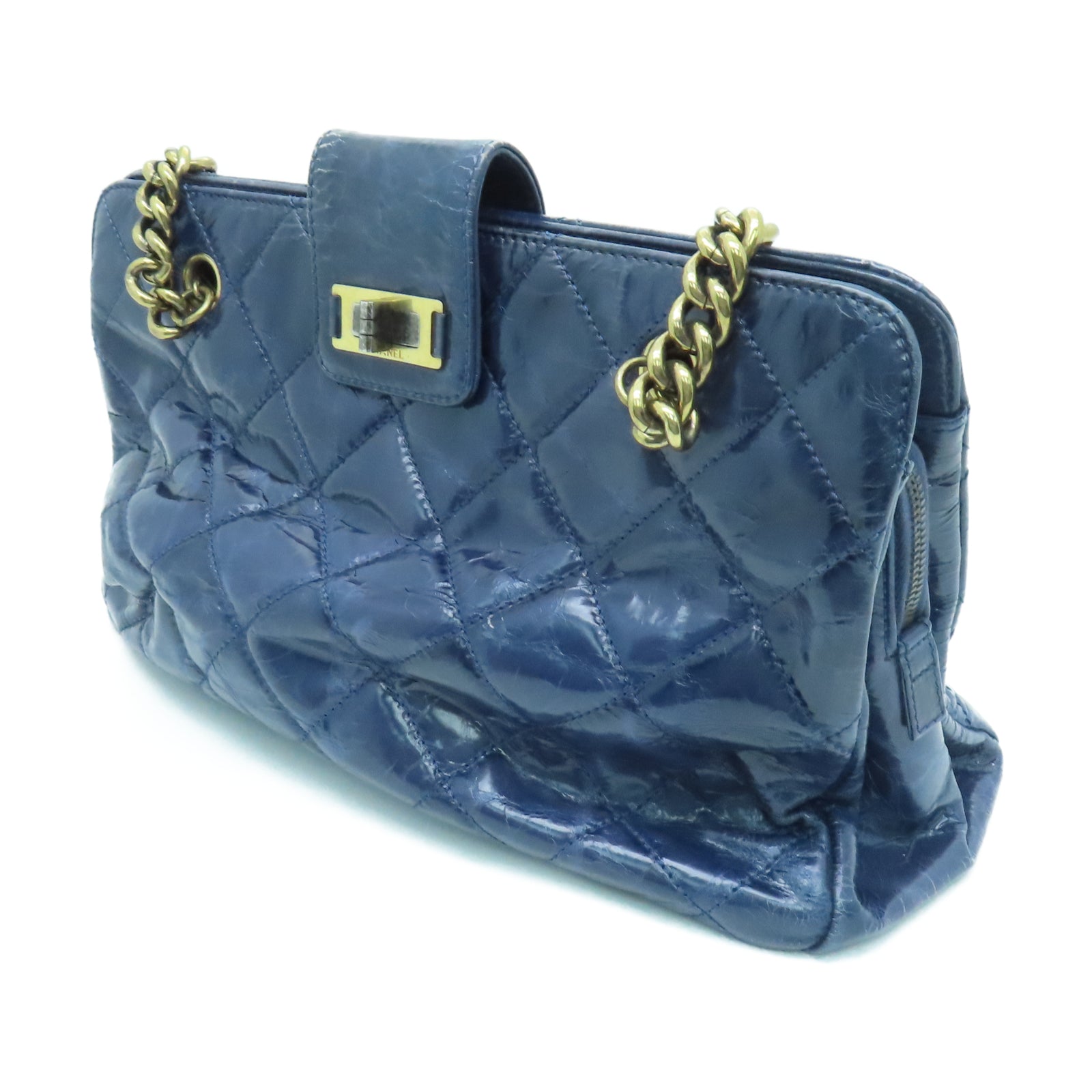 CHANEL 【激減優惠】牛皮皮革Shoulder Bag金扣鏈帶肩背袋藍色