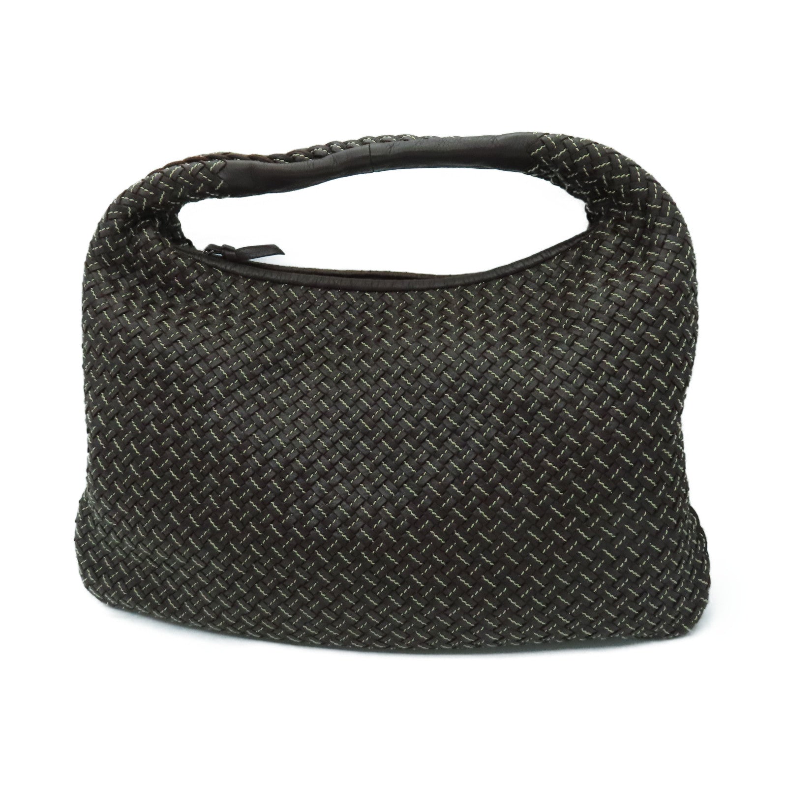 BOTTEGA VENETA 织纹皮革Shoulder Bag肩背袋啡色