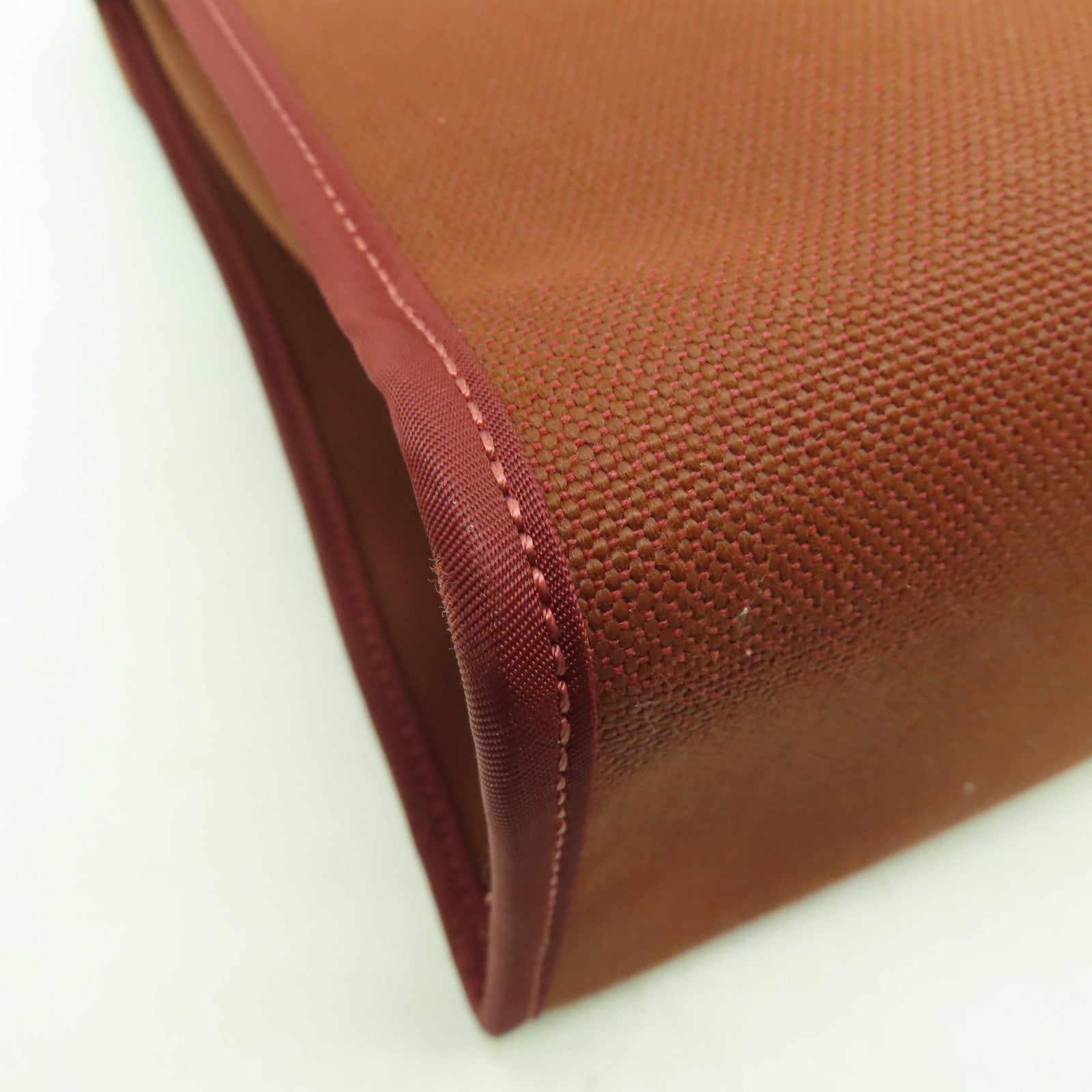 HERMES 帆布Herbag PM銀扣手挽肩背兩用袋愛馬仕紅色