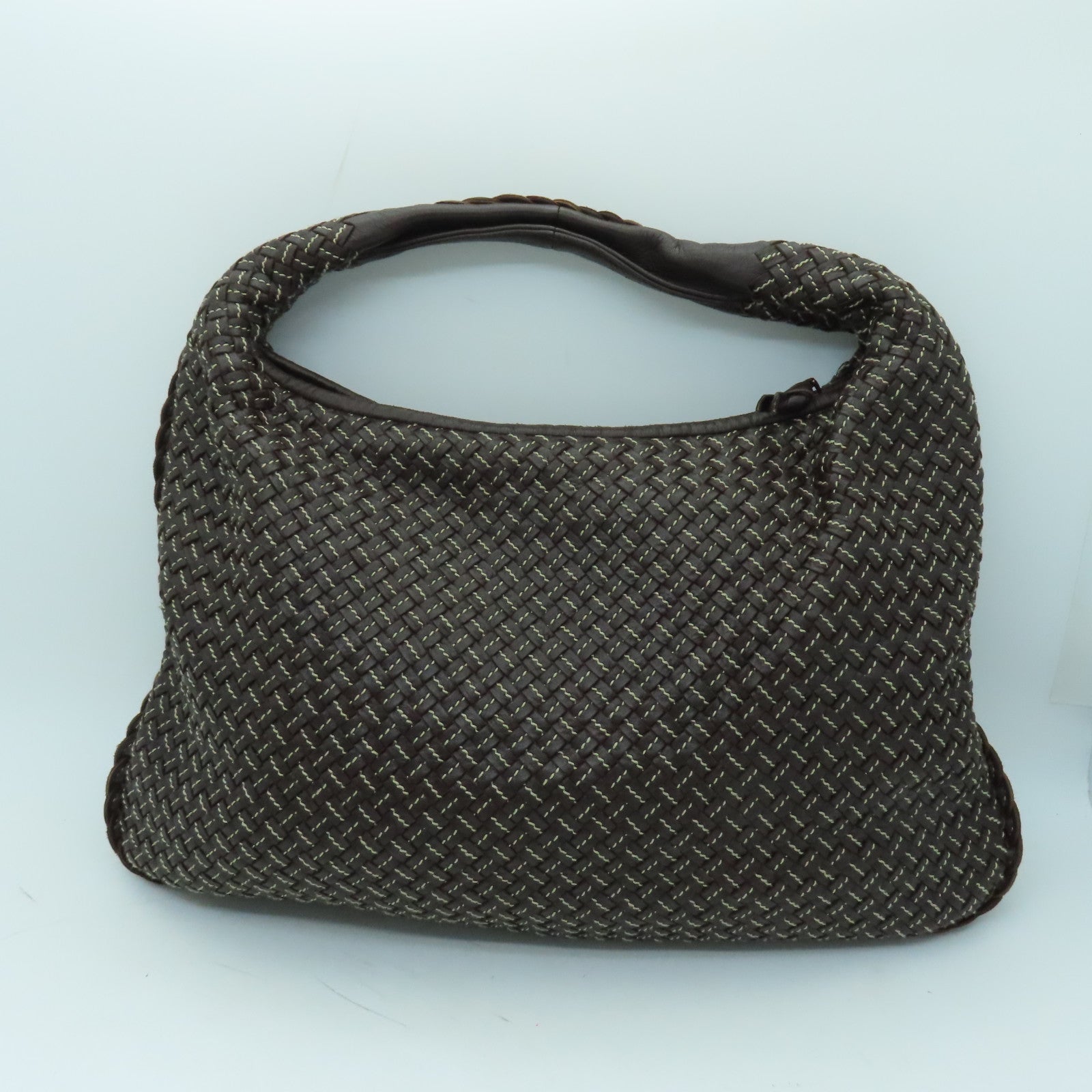 BOTTEGA VENETA 织纹皮革Shoulder Bag肩背袋啡色