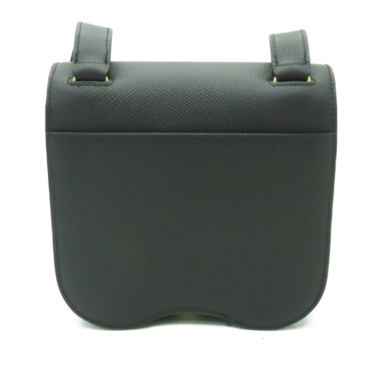HERMES Veau Epsom皮革Della Cavalleria Mini金扣肩背袋黑色