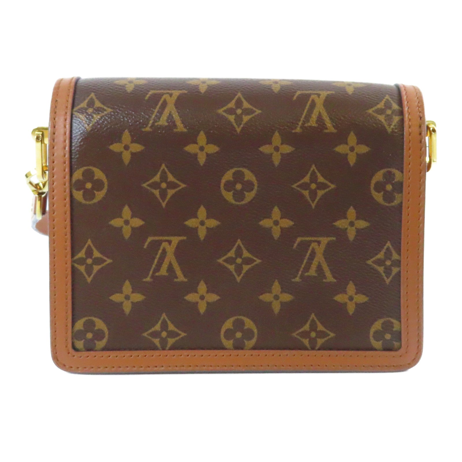 LOUIS VUITTON Monogram Reverse Mini Dauphino金扣肩背袋啡色