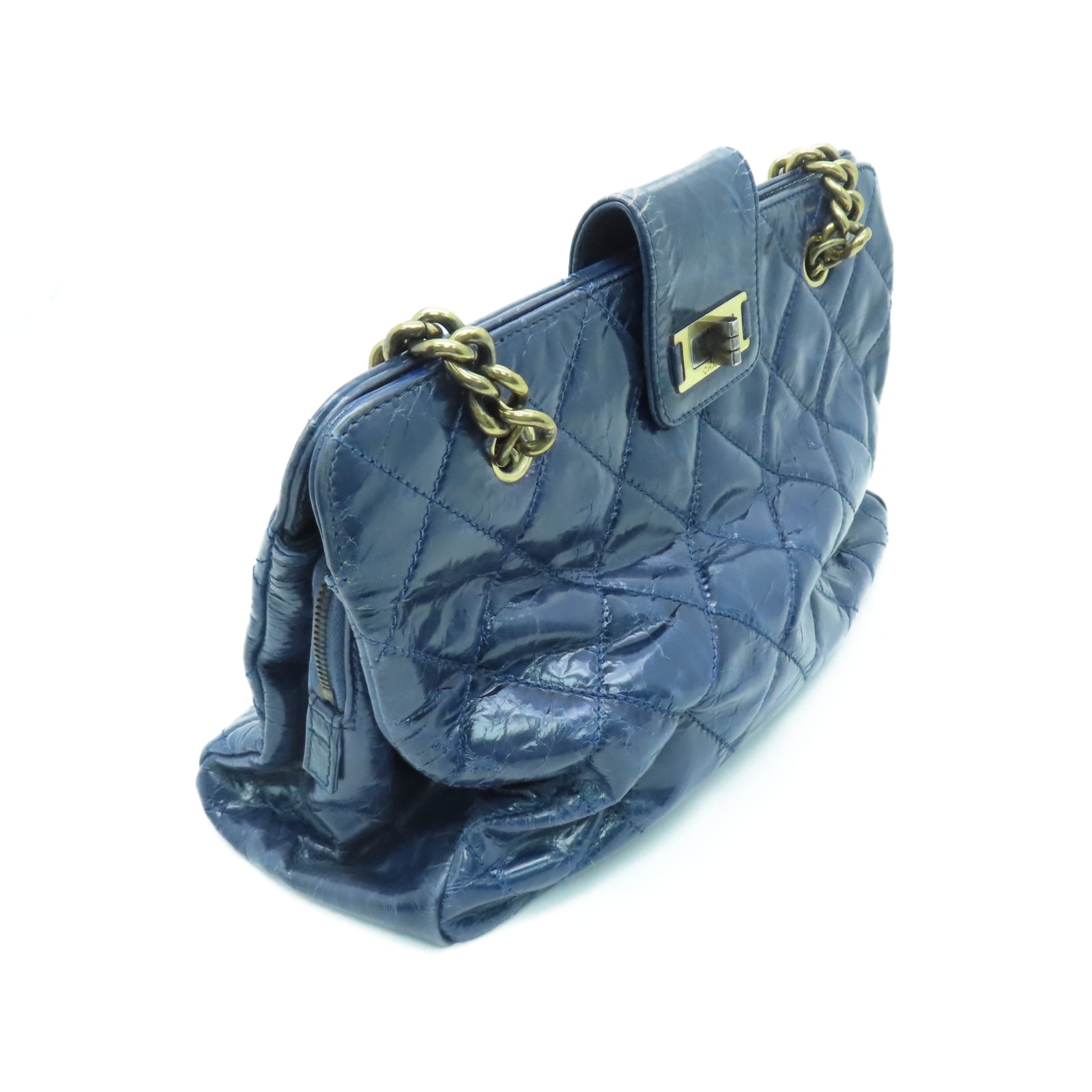 CHANEL 【激減優惠】牛皮皮革Shoulder Bag金扣鏈帶肩背袋藍色